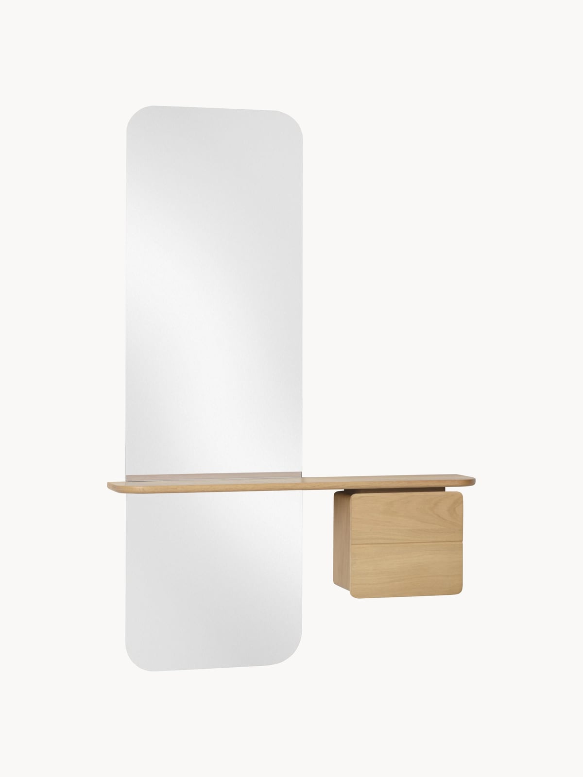 Irthing Wall Mirror One More with Wooden Shelf