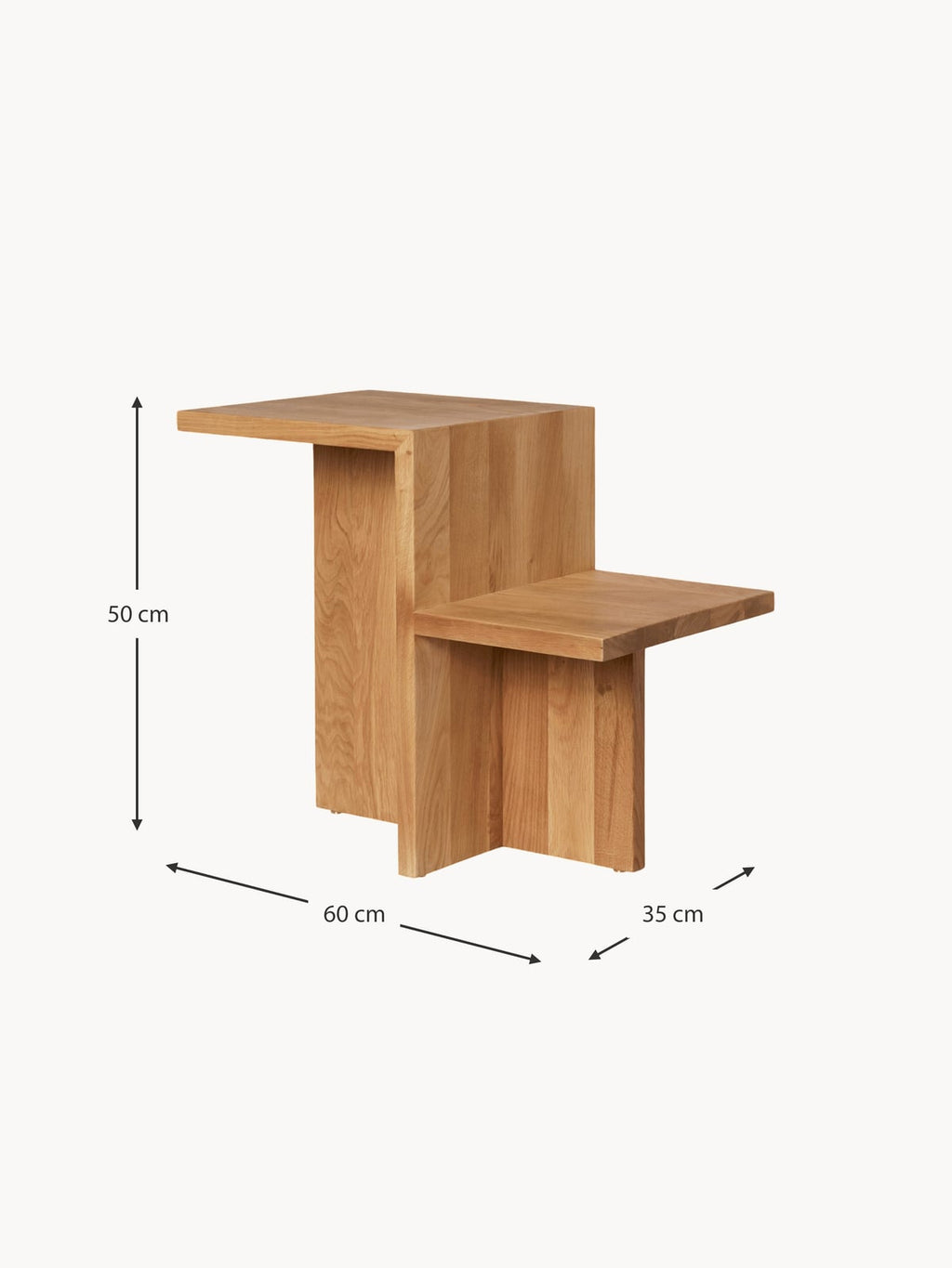 Isbourne Oak Wood Side Table