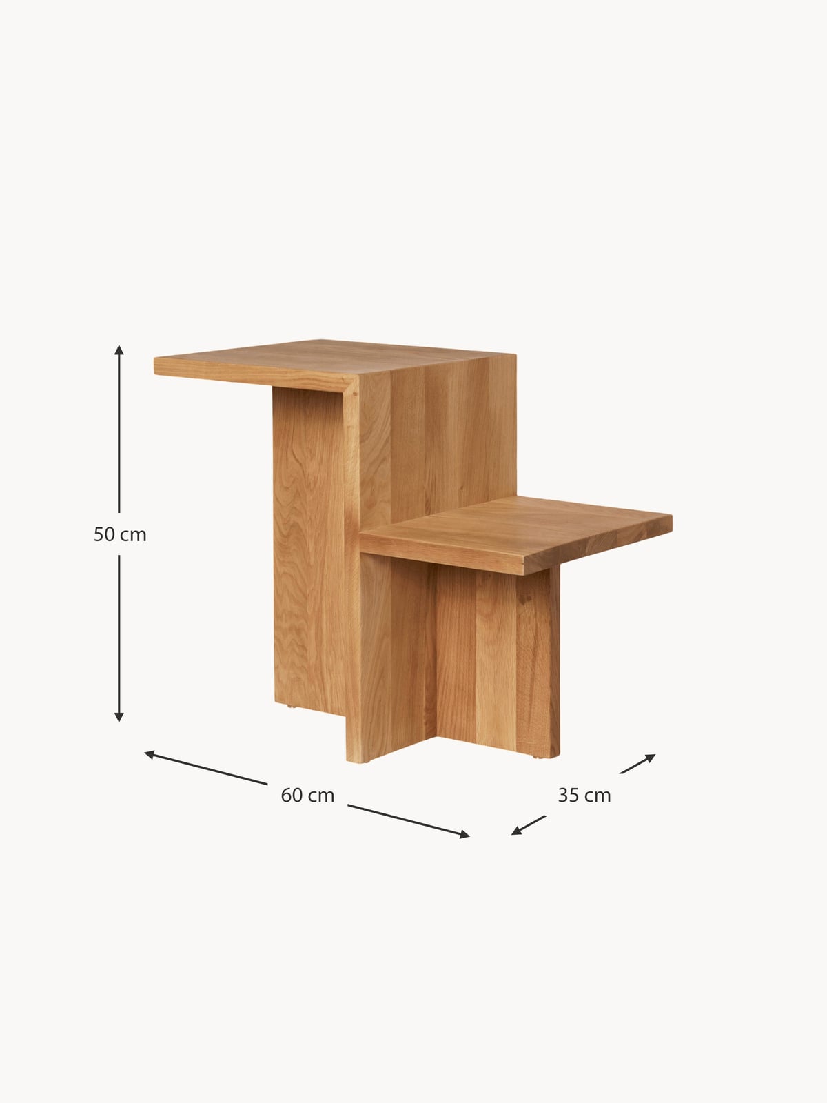 Isbourne Oak Wood Side Table