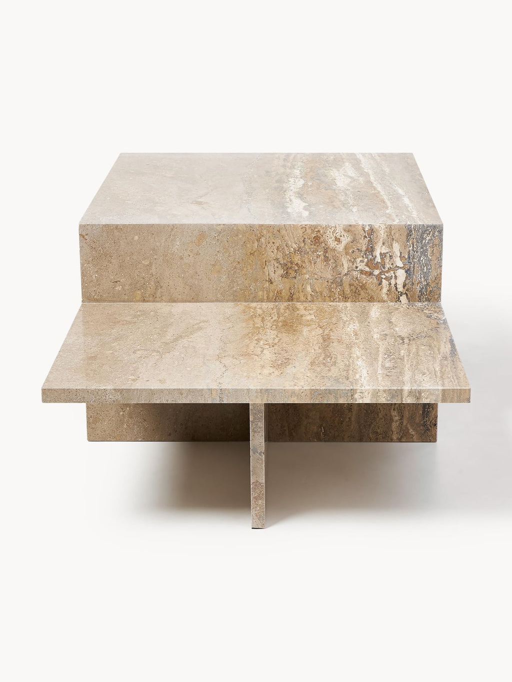 Isbourne Travertine Coffee Table with Two Table Tops