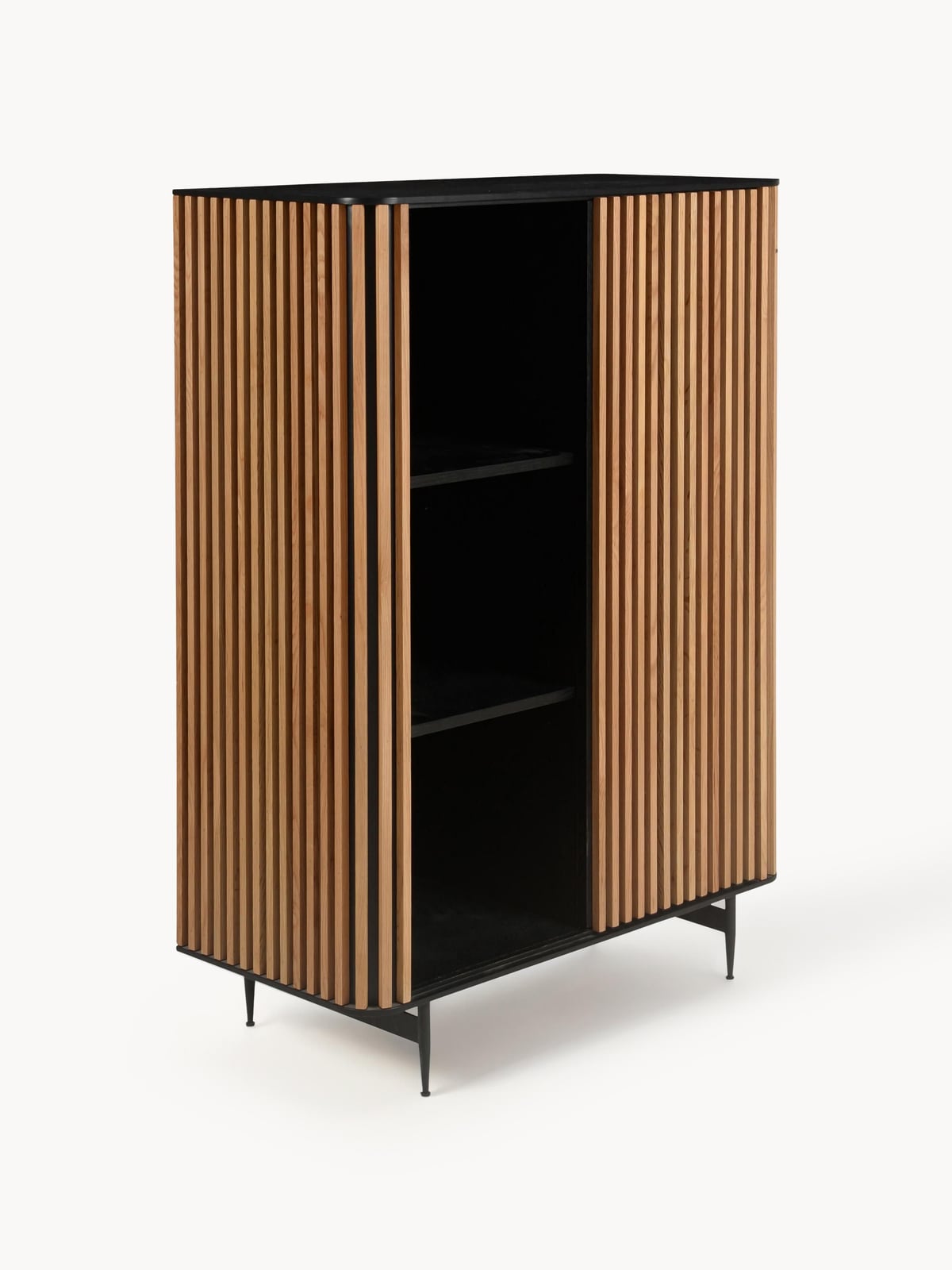 Jennings Highboard with Sliding Door and Ribbed Front