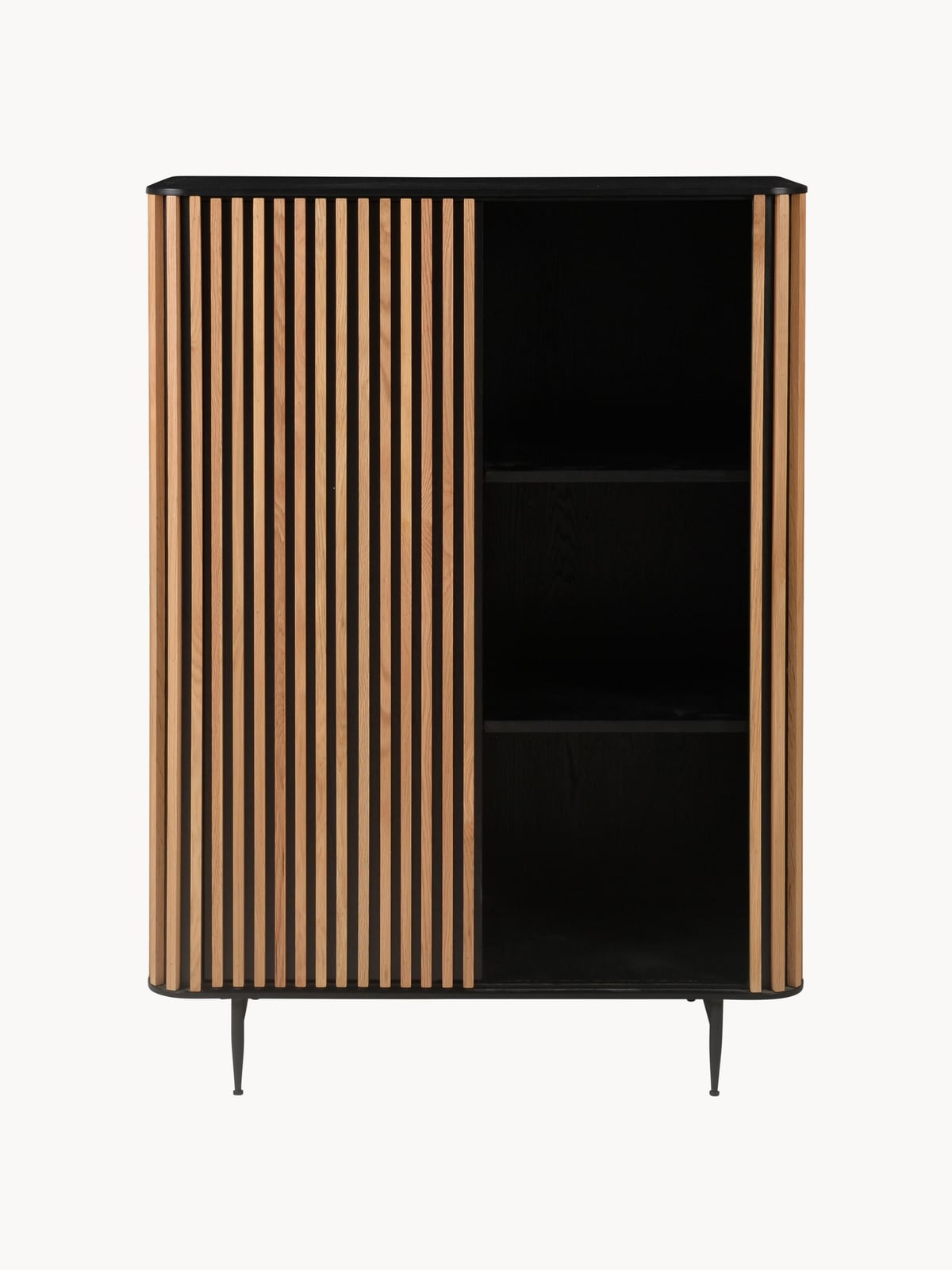 Jennings Highboard with Sliding Door and Ribbed Front