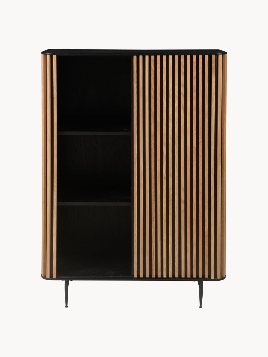 Jennings Highboard with Sliding Door and Ribbed Front