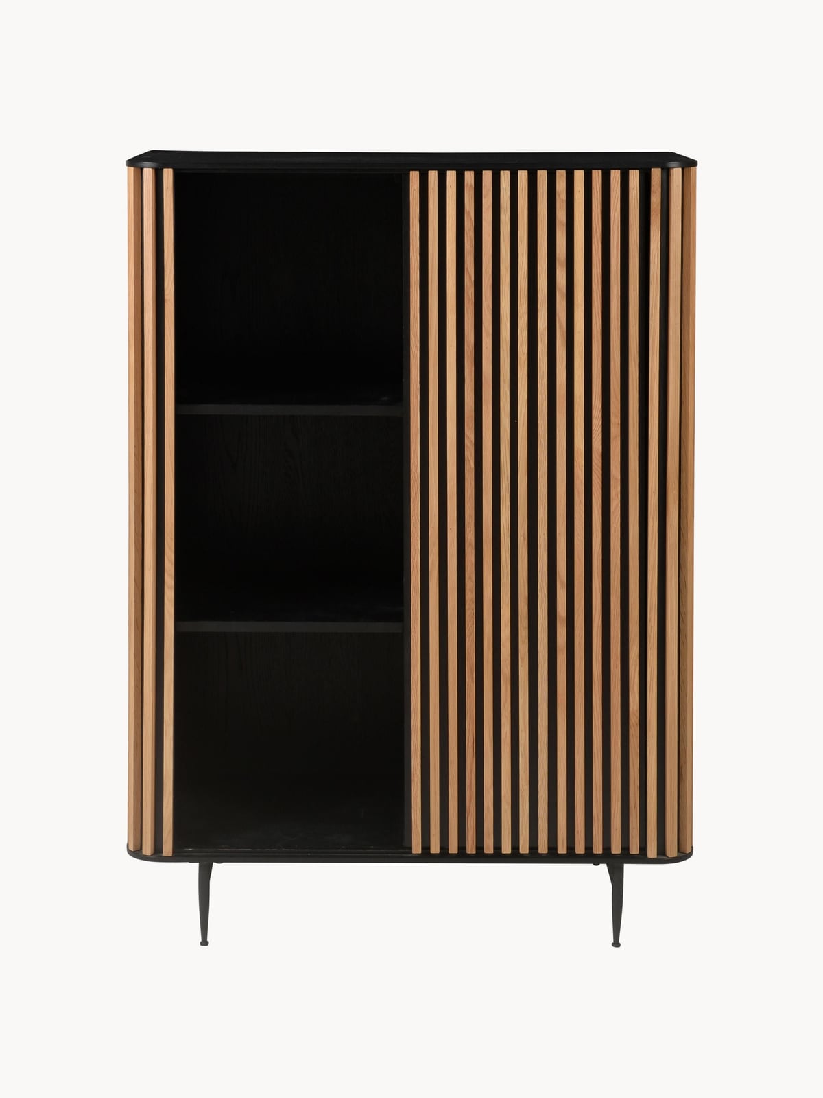 Jennings Highboard with Sliding Door and Ribbed Front