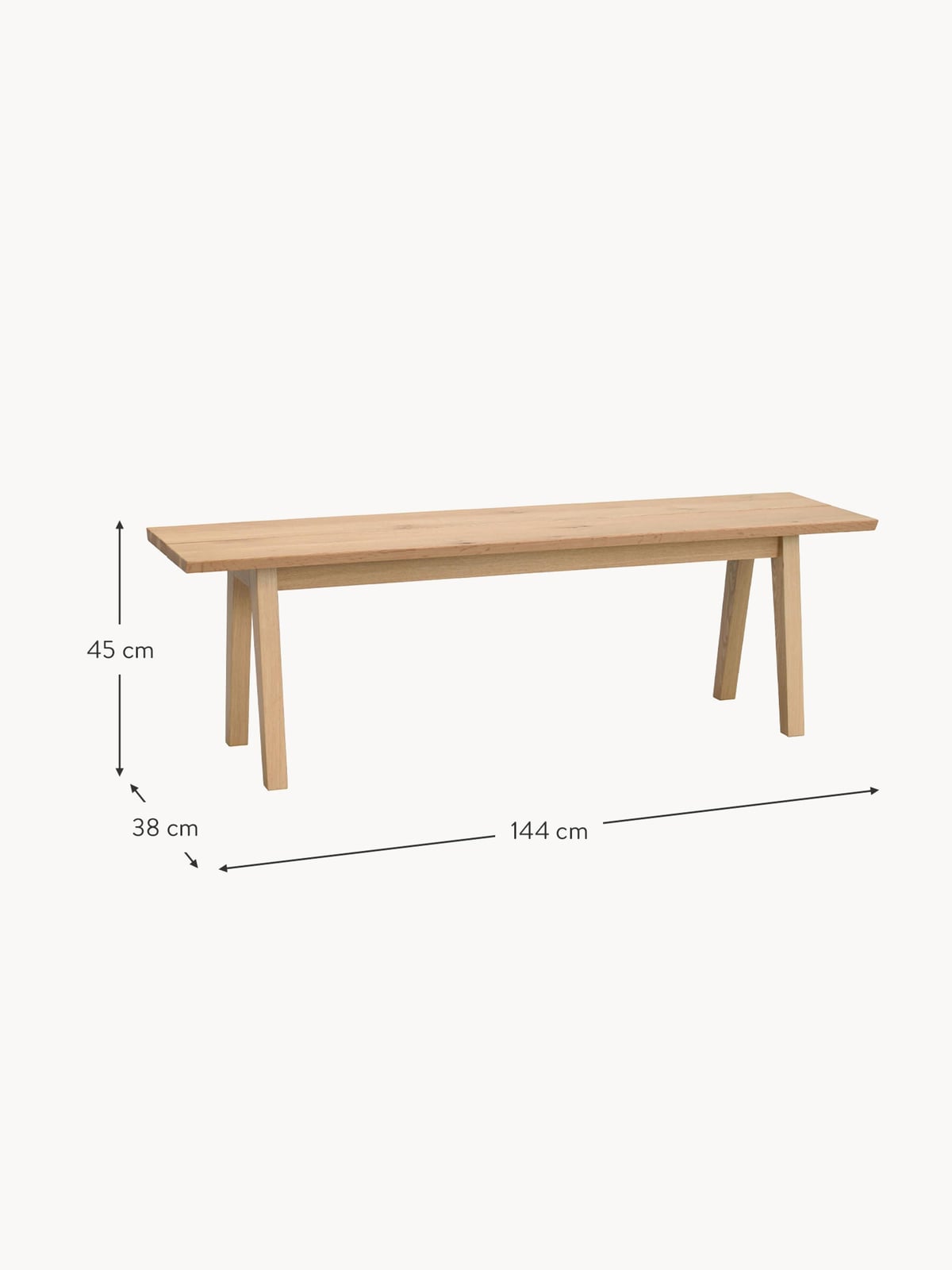 Jennings Oak Wood Bench