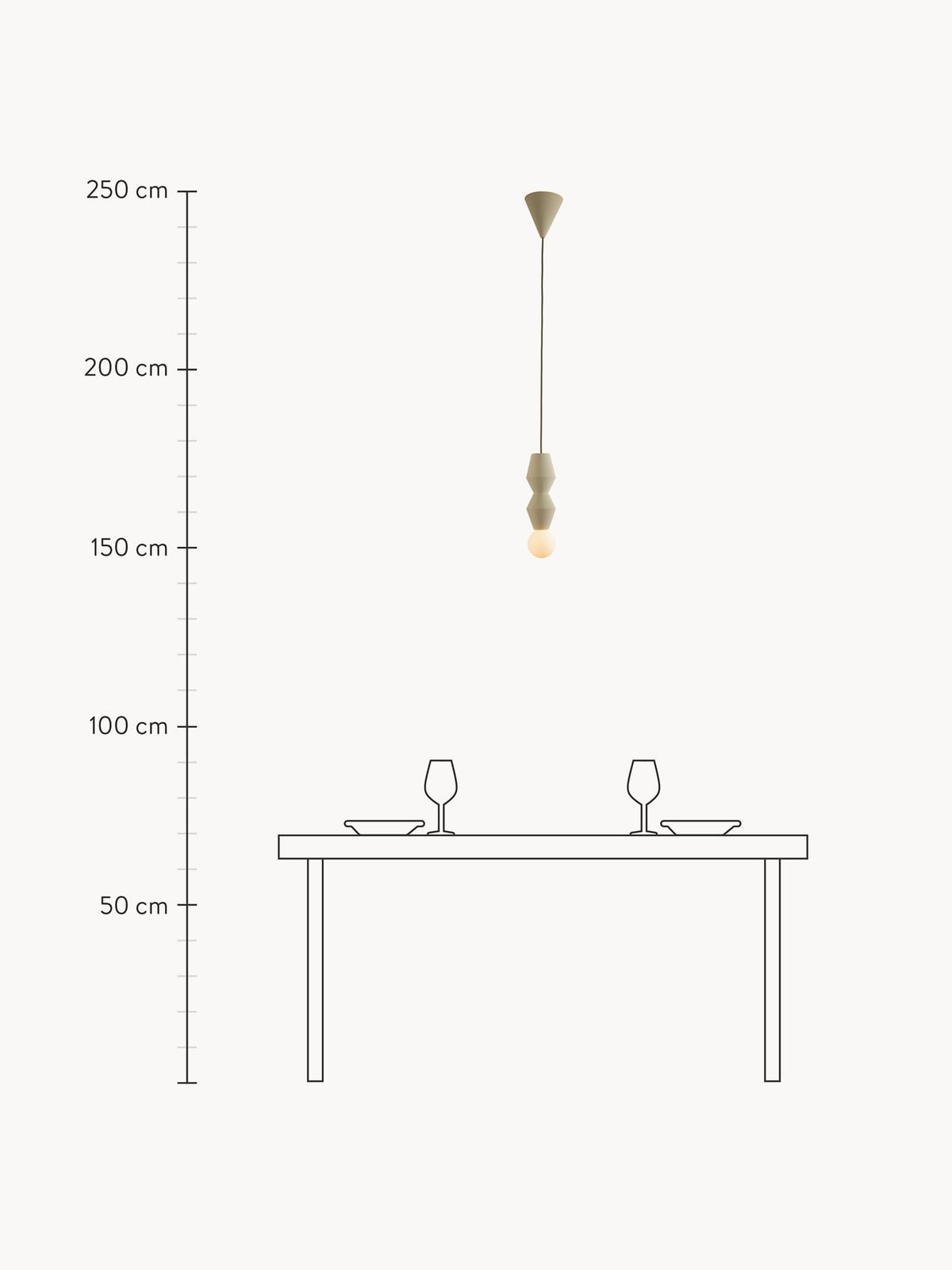 Jennings Small Handmade Dimmable Pendant Light STUCCO No. 2