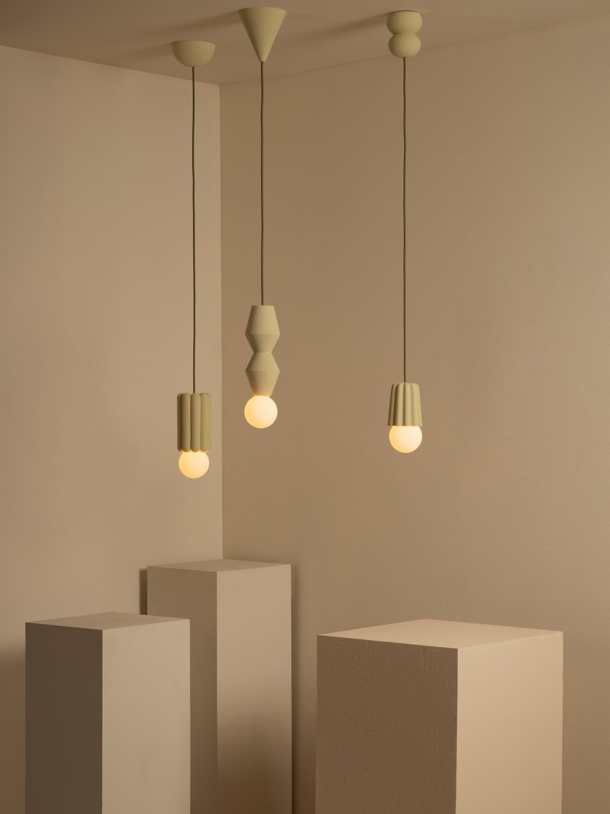 Jennings Small Handmade Dimmable Pendant Light STUCCO No. 2