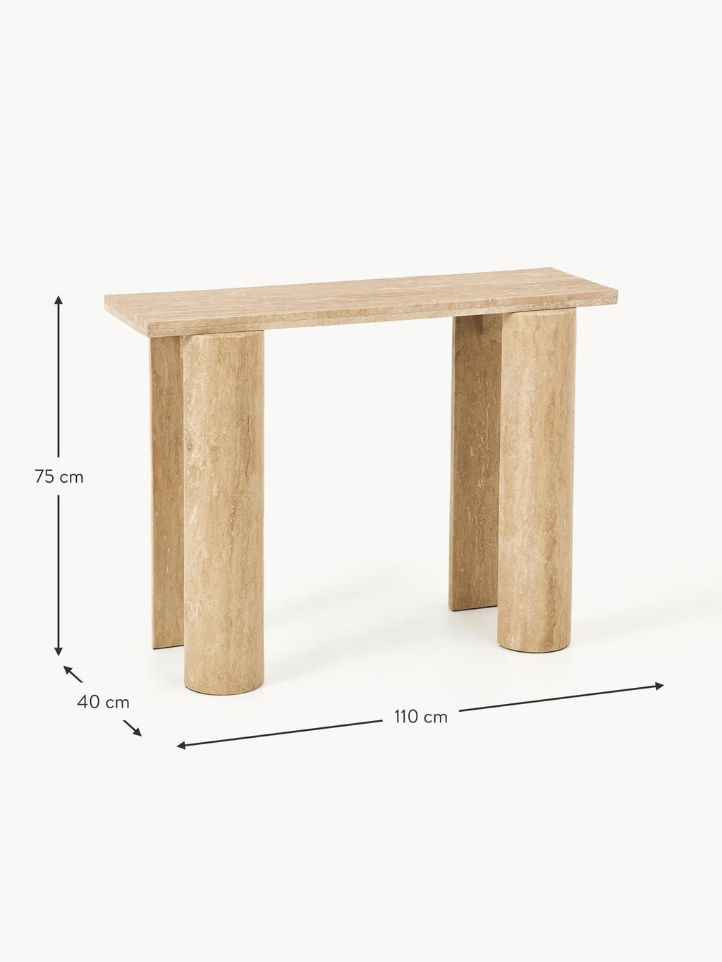Jervaulx Travertine Console Table