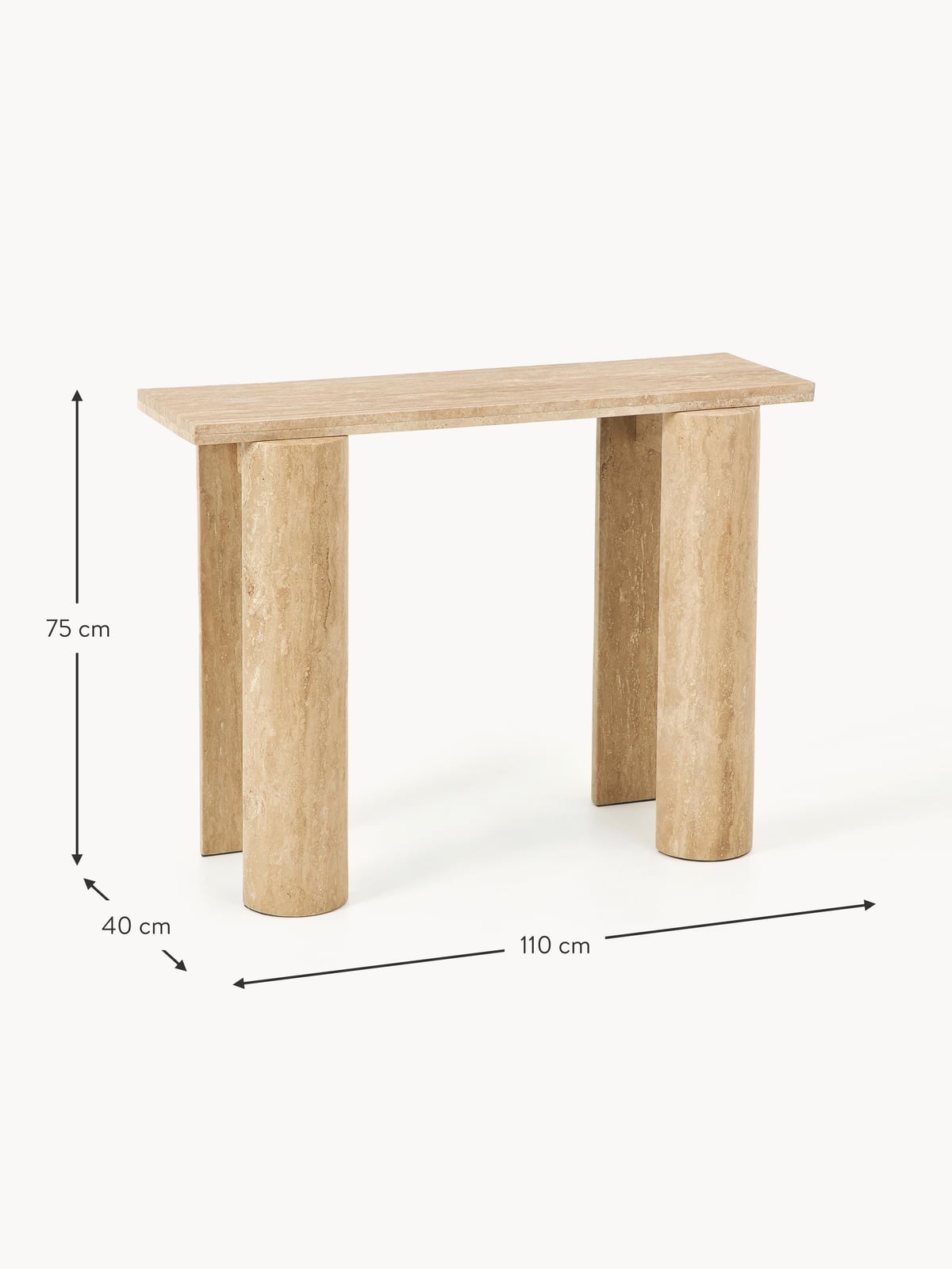 Jervaulx Travertine Console Table