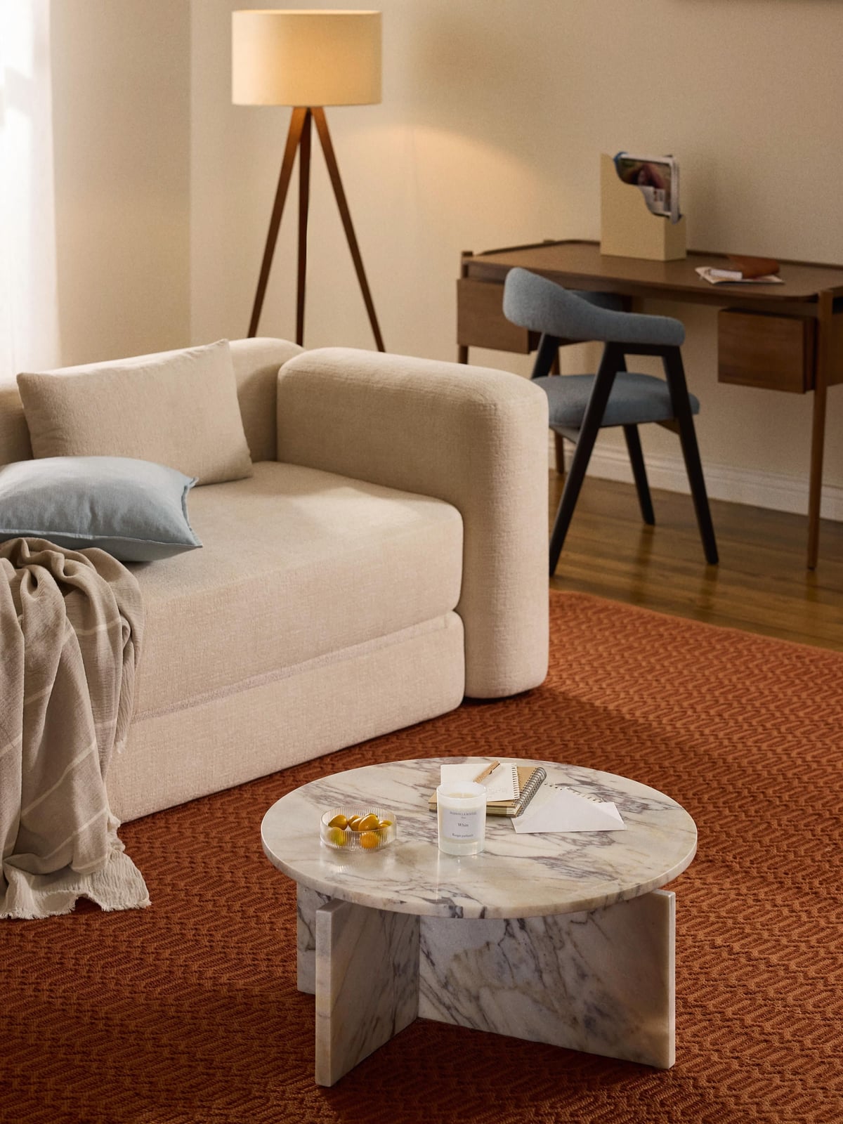 Jesmond Round Calacatta Viola Marble Coffee Table