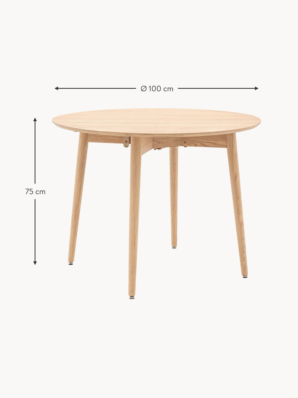 Jesmond Round Folding Dining Table, Ø 100 cm