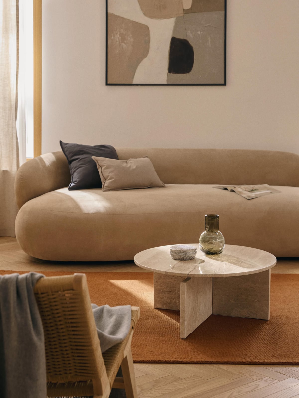Jesmond Round Travertine Coffee Table