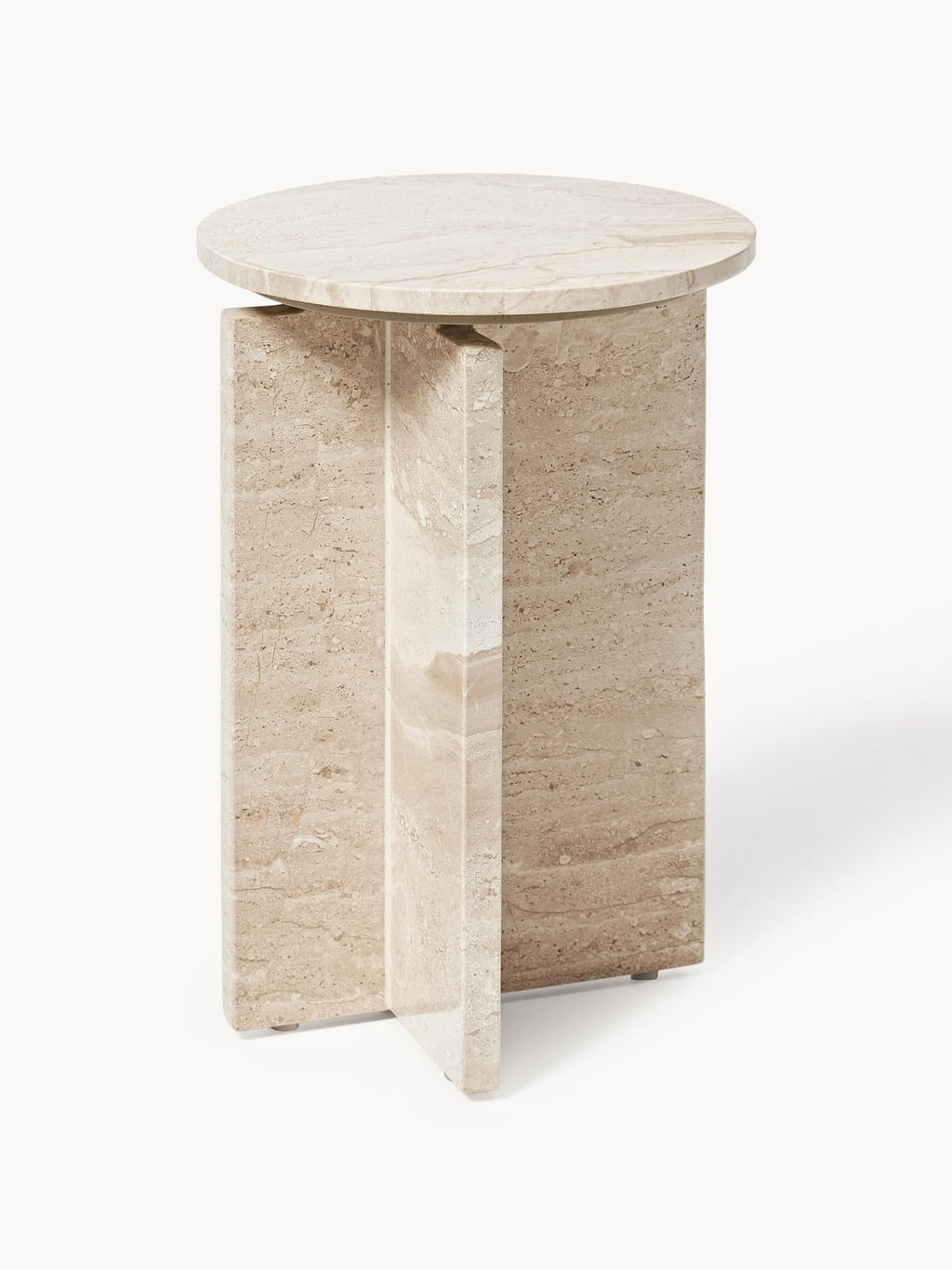 Jesmond Round Travertine Side Table
