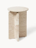 Jesmond Round Travertine Side Table