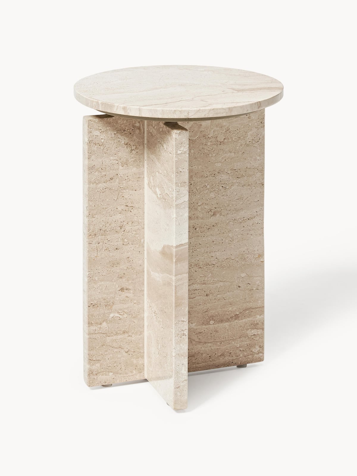 Jesmond Round Travertine Side Table