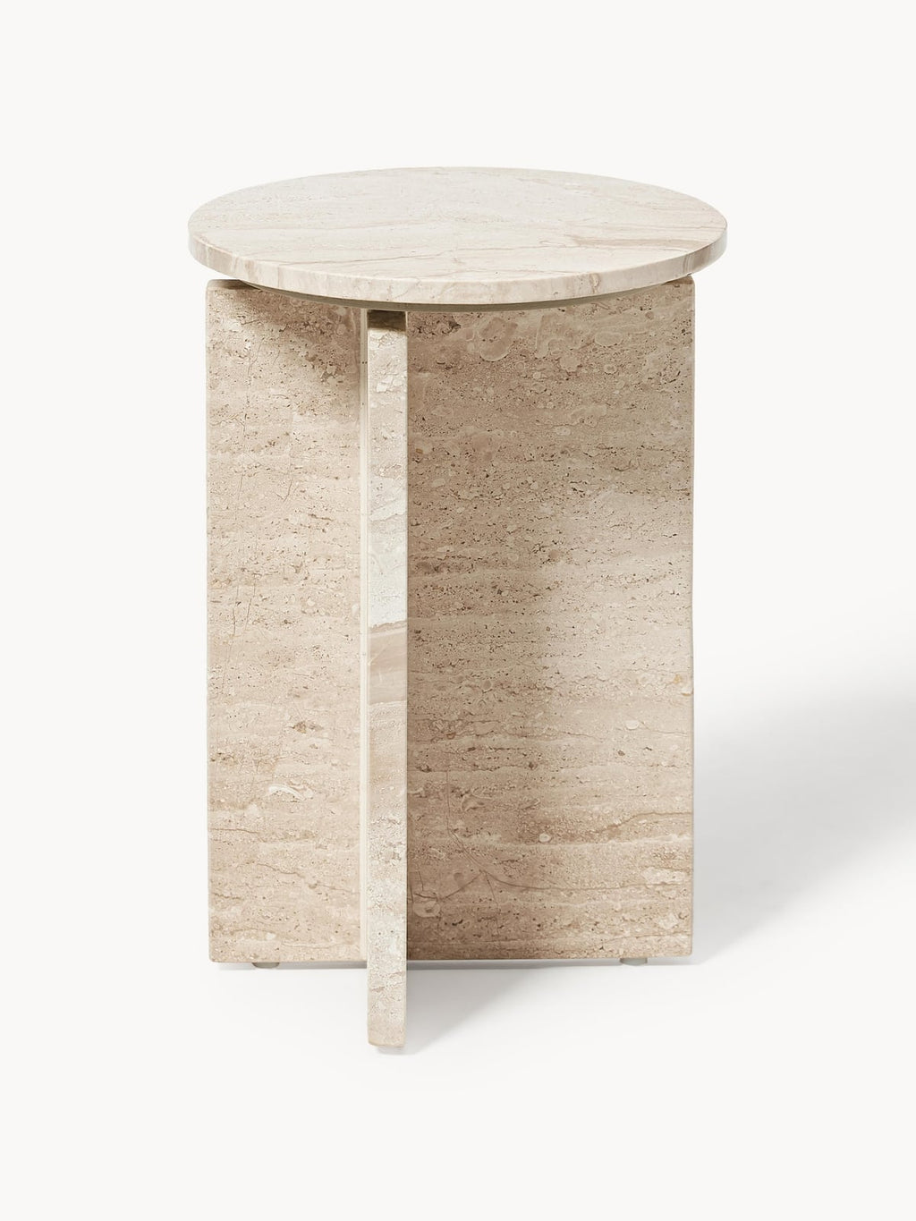 Jesmond Round Travertine Side Table