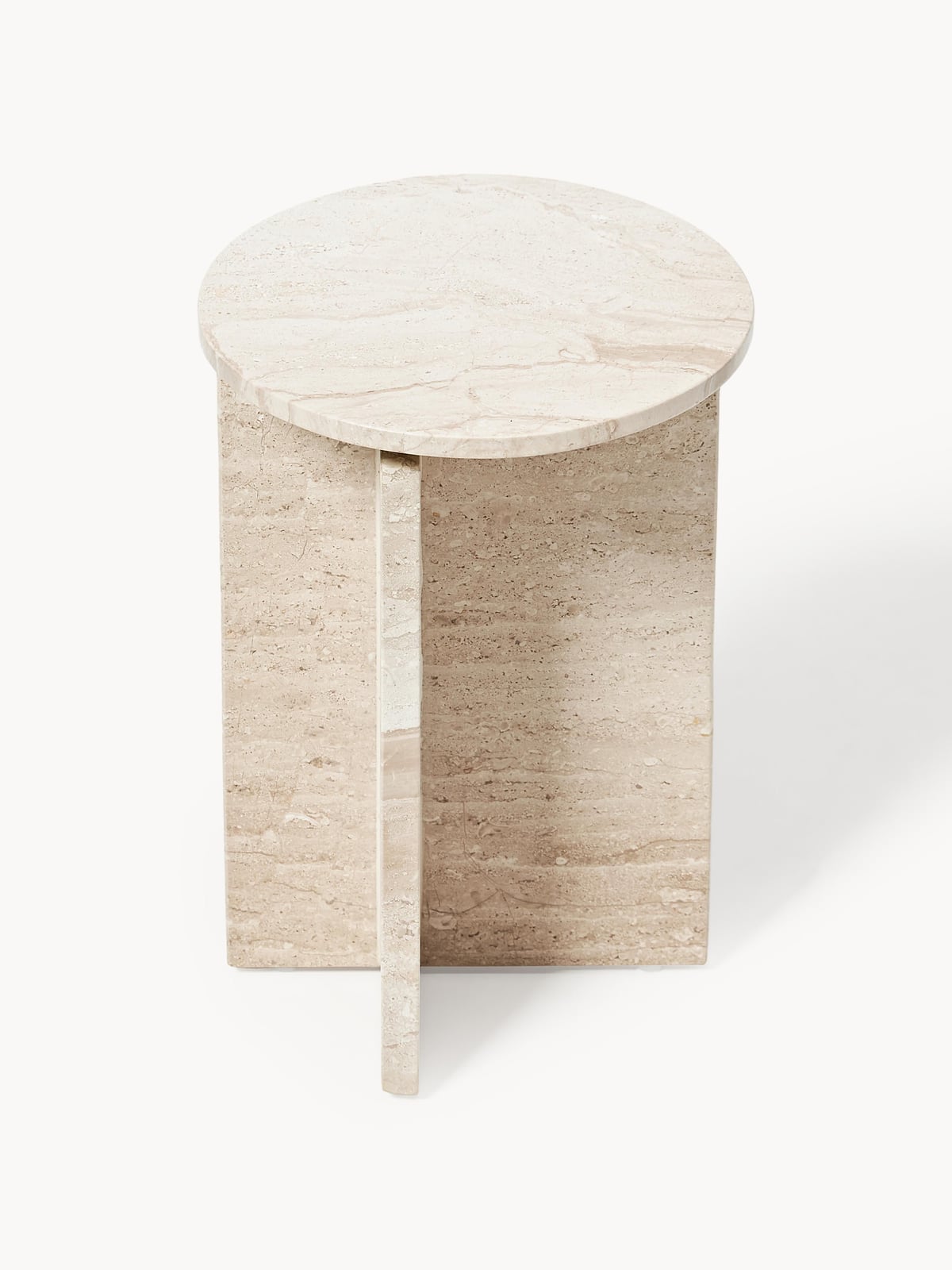 Jesmond Round Travertine Side Table