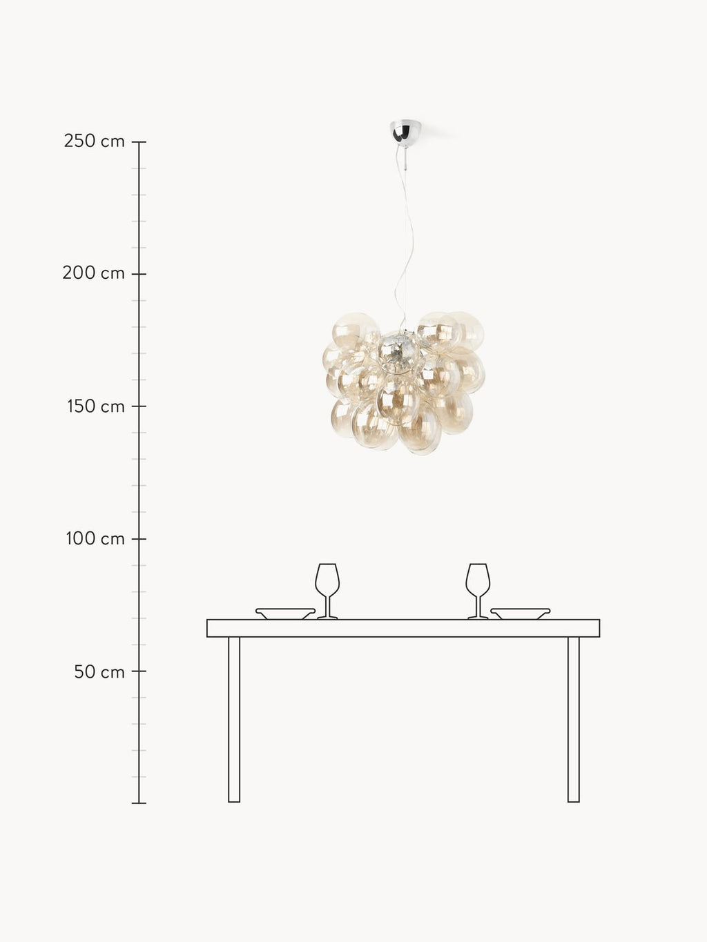 Jorvik Mouth-Blown LED Pendant Light Gross