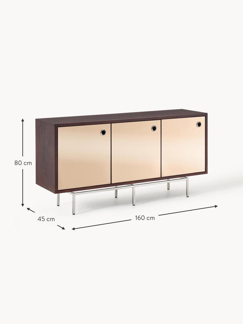 Kelburn Sideboard with Mirrored Glass Doors