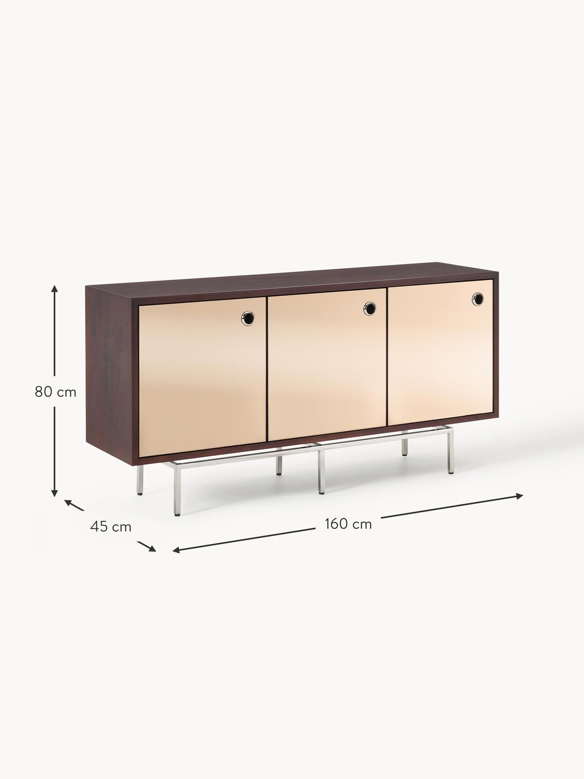Kelburn Sideboard with Mirrored Glass Doors