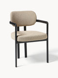 Keldon Bouclé Dining Chair with Armrests