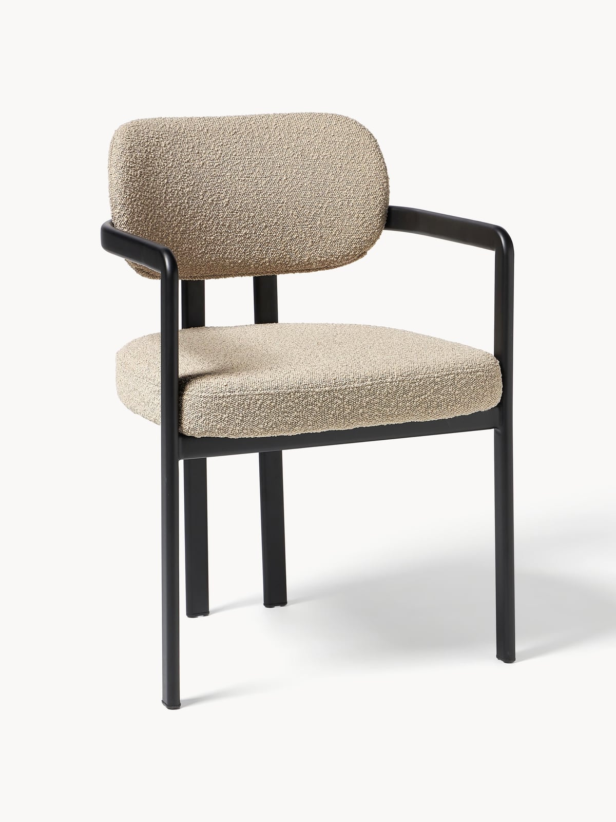 Keldon Bouclé Dining Chair with Armrests