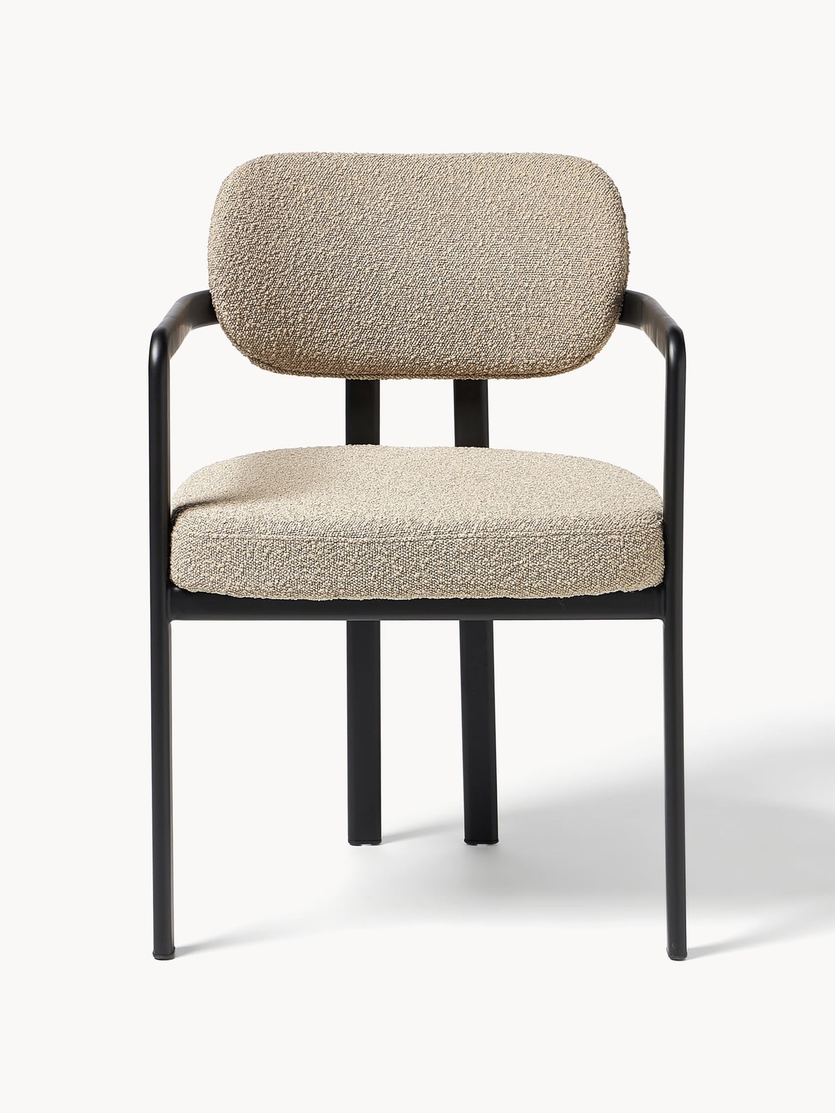 Keldon Bouclé Dining Chair with Armrests