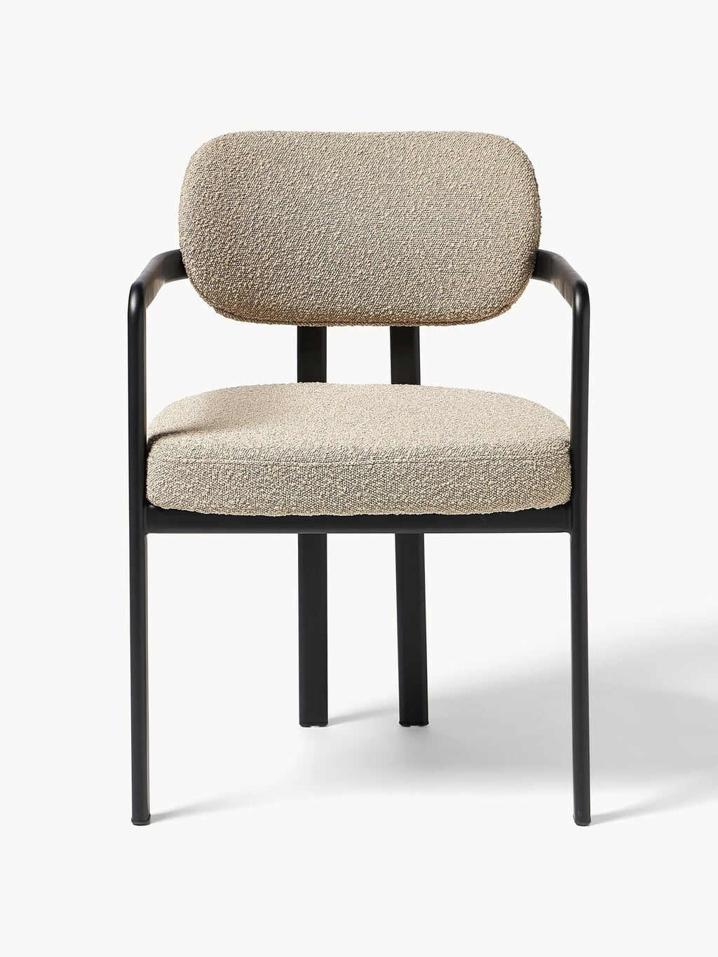 Keldon Bouclé Dining Chair with Armrests