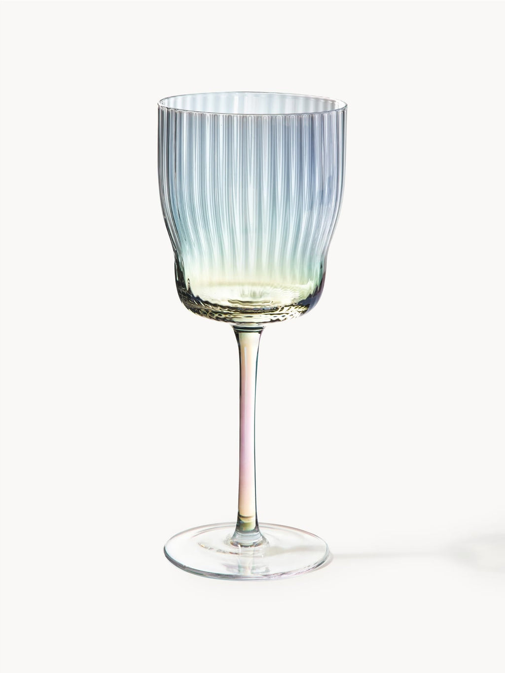 Kelso Mouth-Blown Wine Glasses with a Shimmering Mother of Pearl Finish, Set of 4