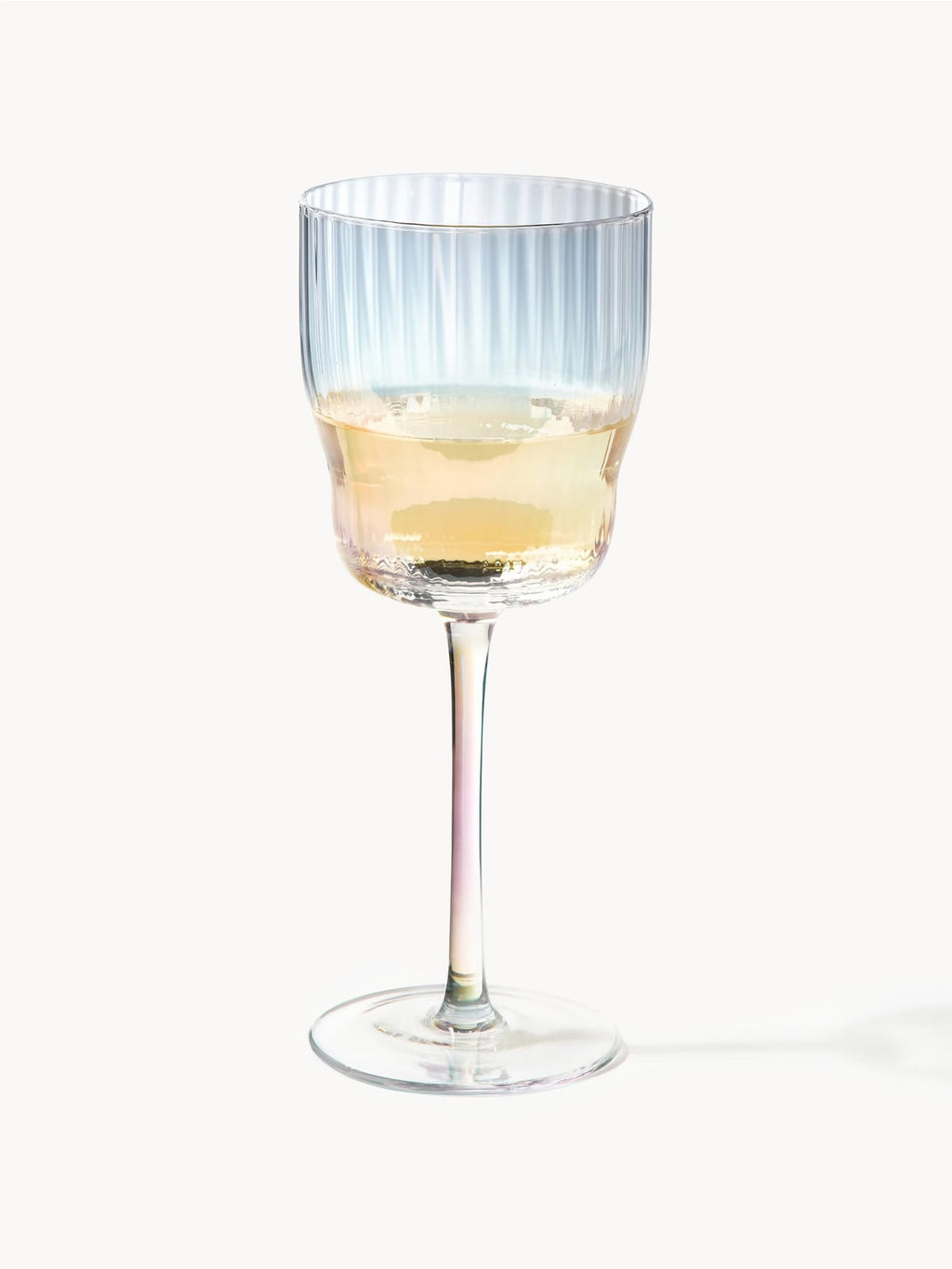 Kelso Mouth-Blown Wine Glasses with a Shimmering Mother of Pearl Finish, Set of 4