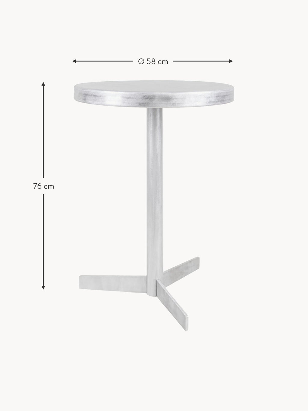 Kelso Round Metal Dining Table, Ø 58 cm