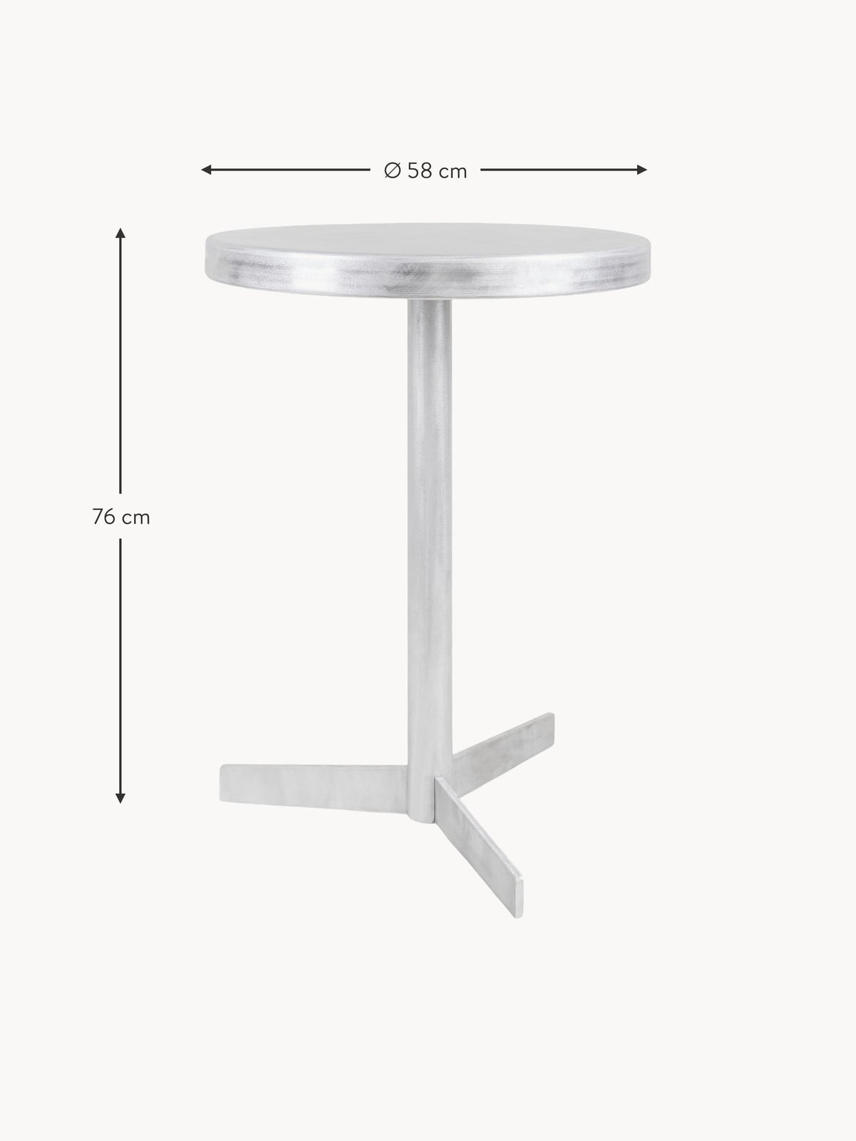 Kelso Round Metal Dining Table, Ø 58 cm