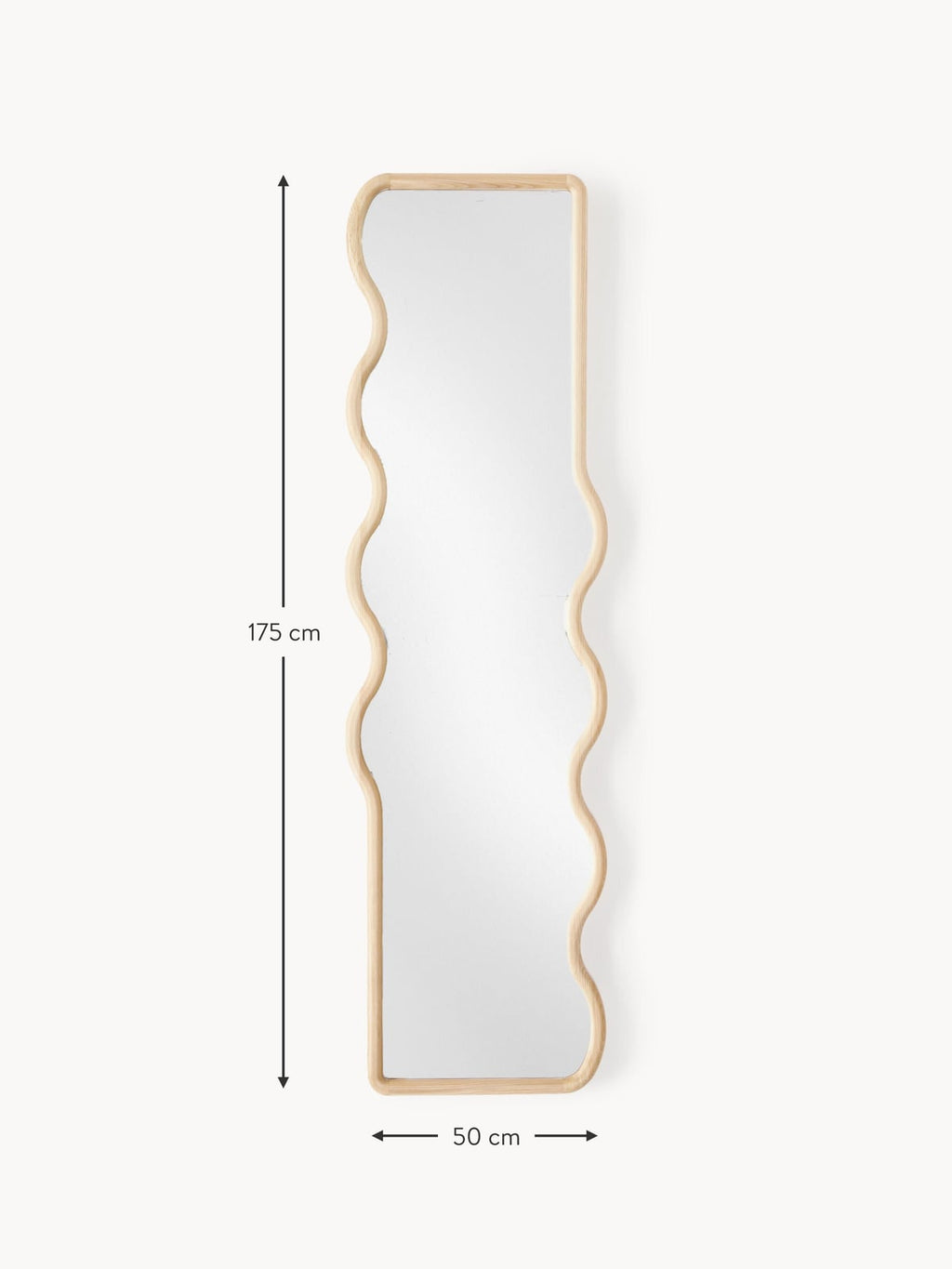 Kelso Wavy Wooden Full-Length Wall Mirror