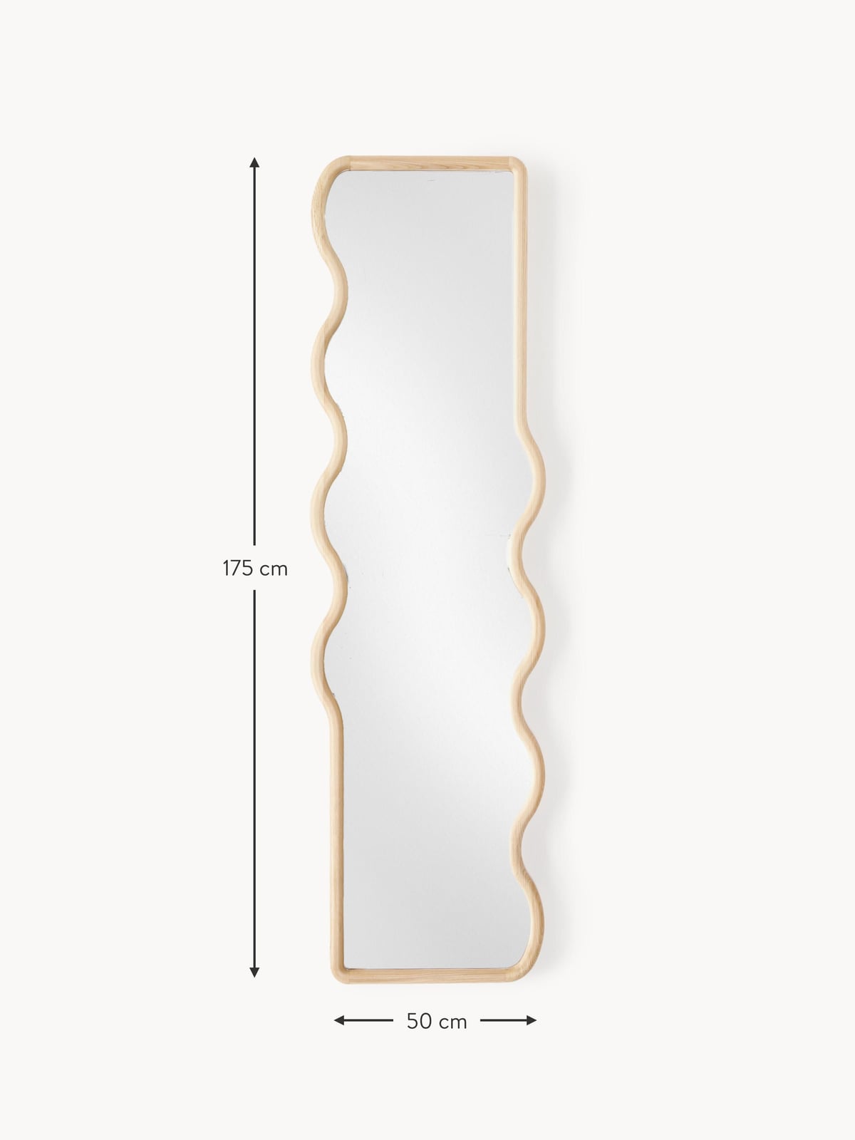 Kelso Wavy Wooden Full-Length Wall Mirror