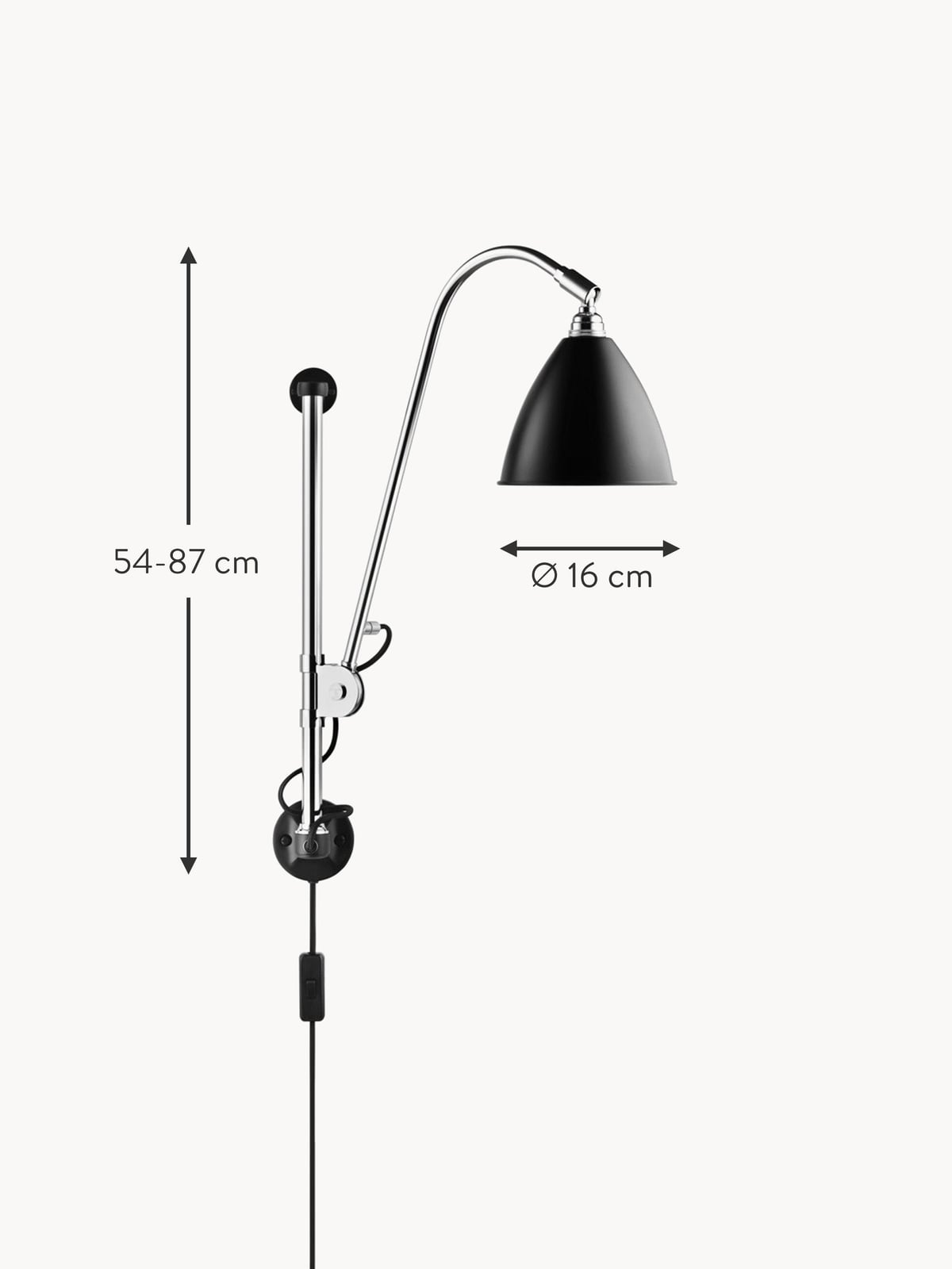 Kexby BL5 Height-Adjustable Plug-in Wall Lamp