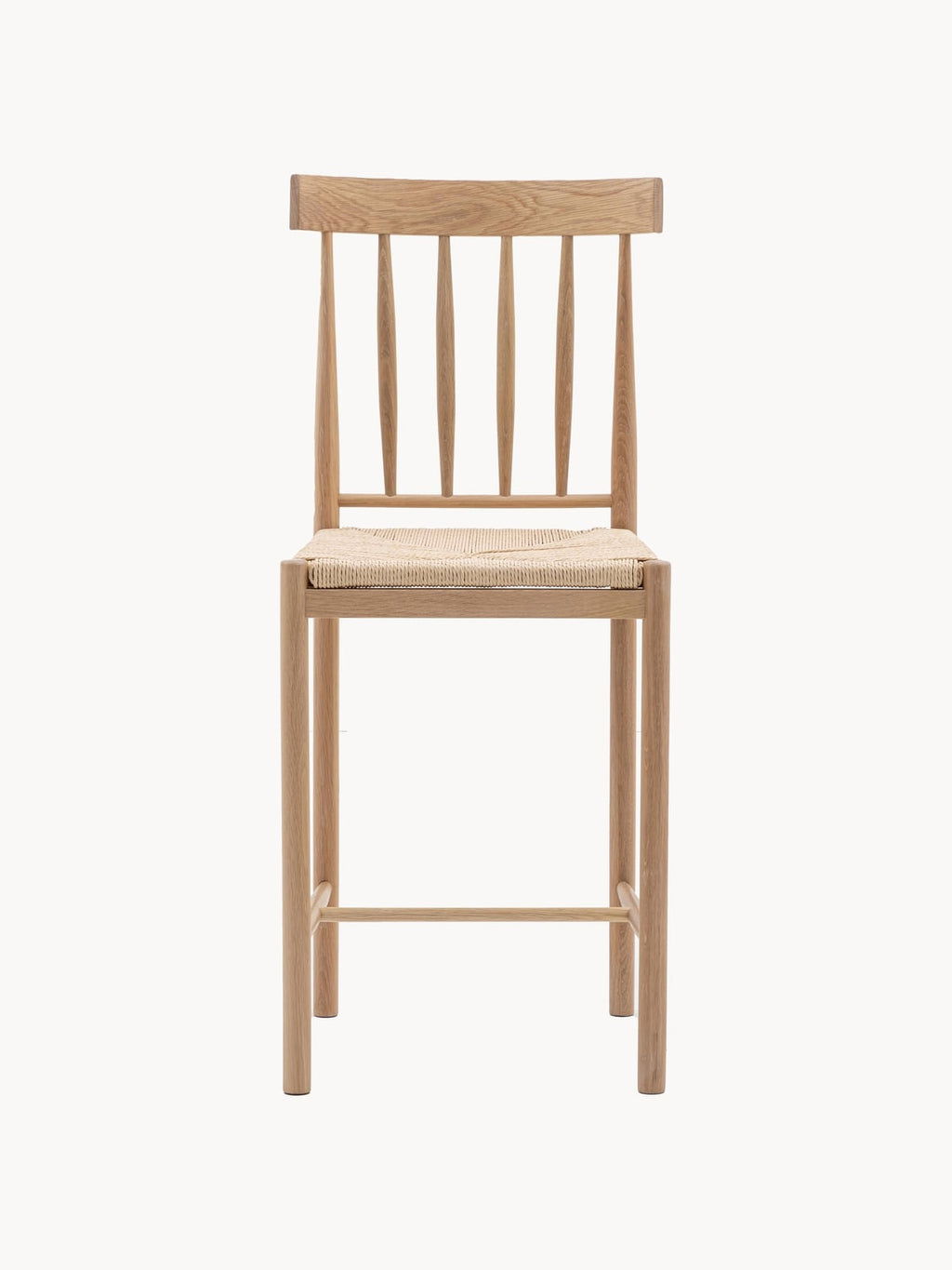Kexby Handmade Oak Wood Counter Chairs, Set of 2