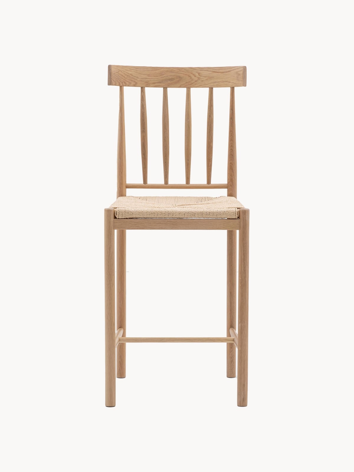 Kexby Handmade Oak Wood Counter Chairs, Set of 2