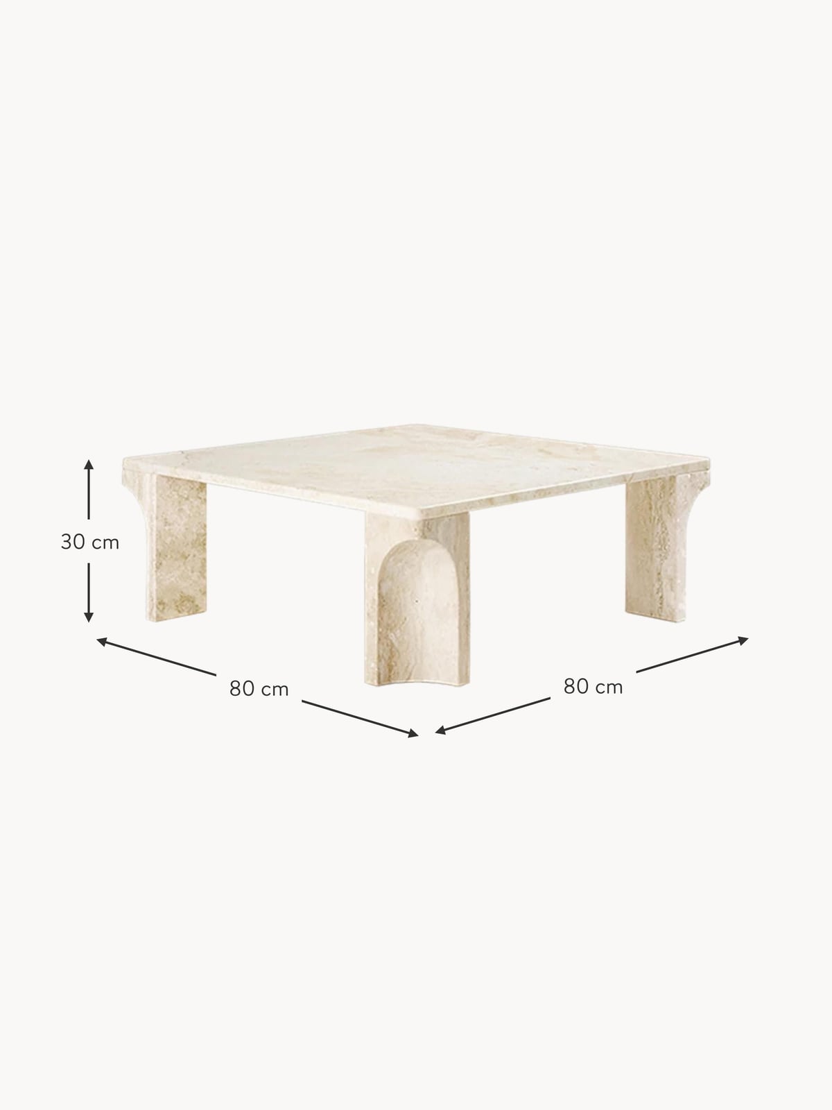 Kilburn Travertine Coffee Table, W 80 cm