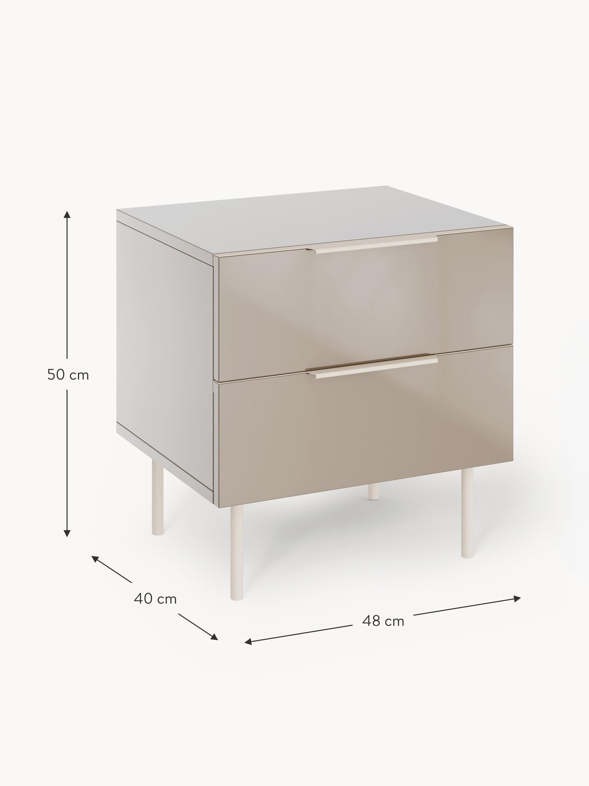 Kingsley High-Gloss Bedside Table