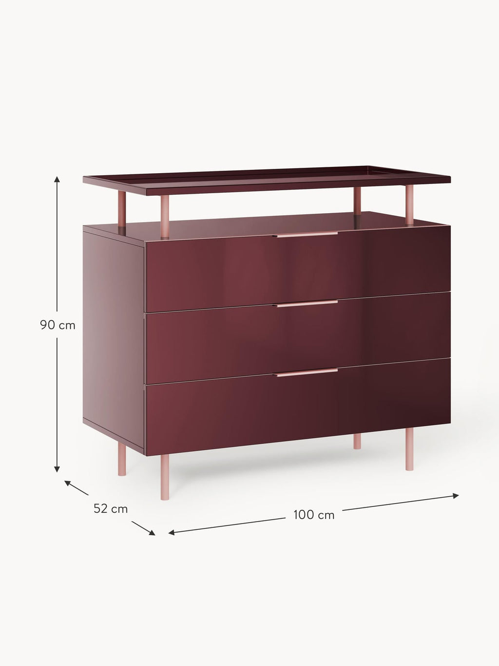 Kingsley High Gloss Chest of Drawers