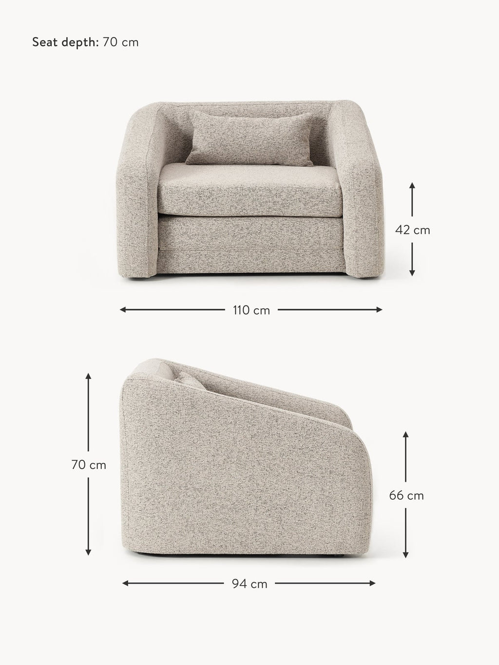 Kirkby Bouclé Chair Bed