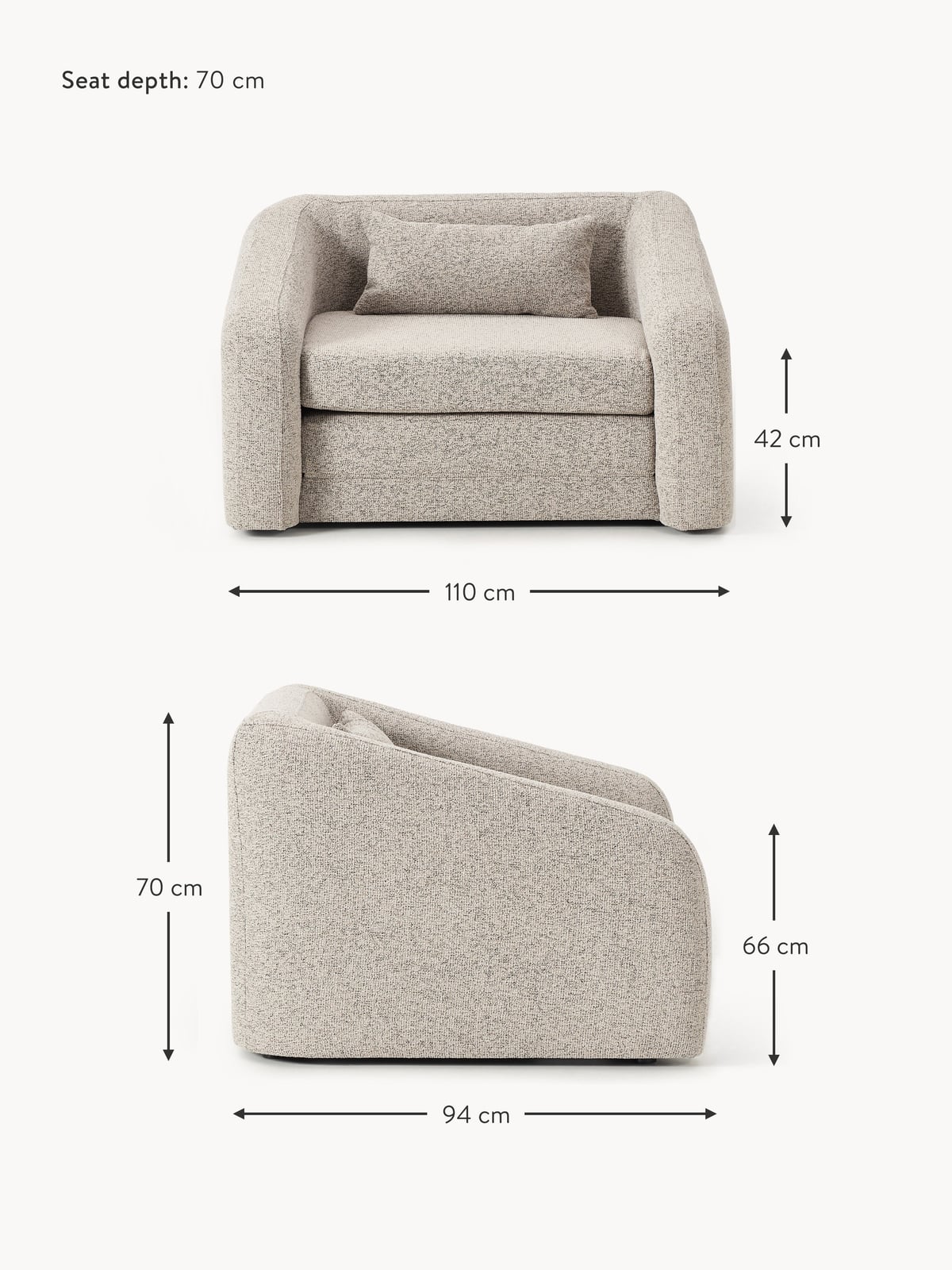 Kirkby Bouclé Chair Bed