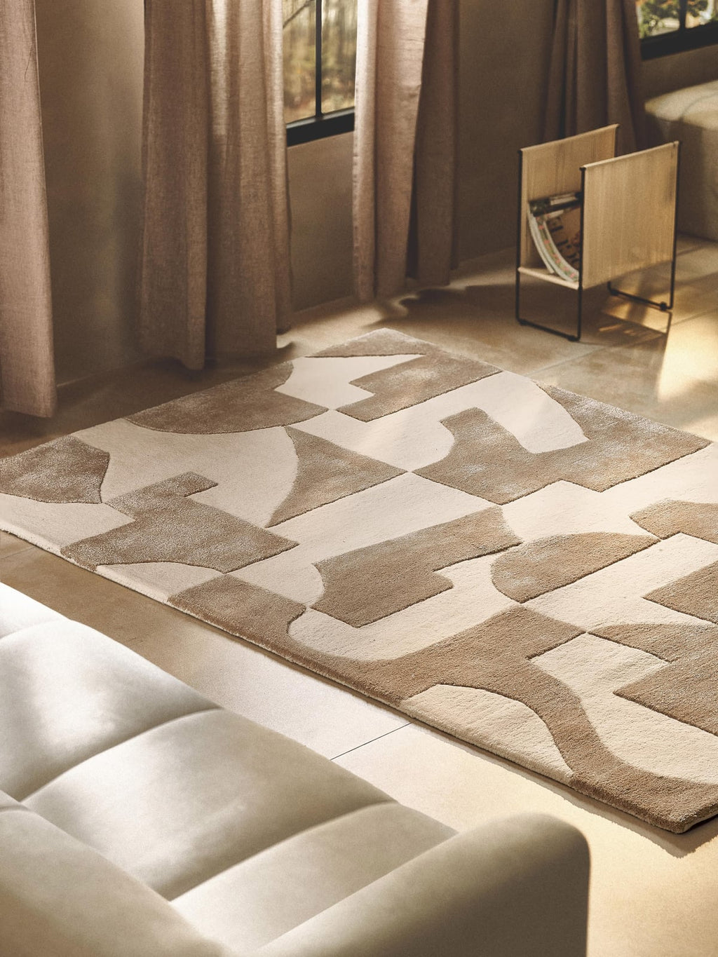 Langton High-Low Wool Rug, Hand-Tufted