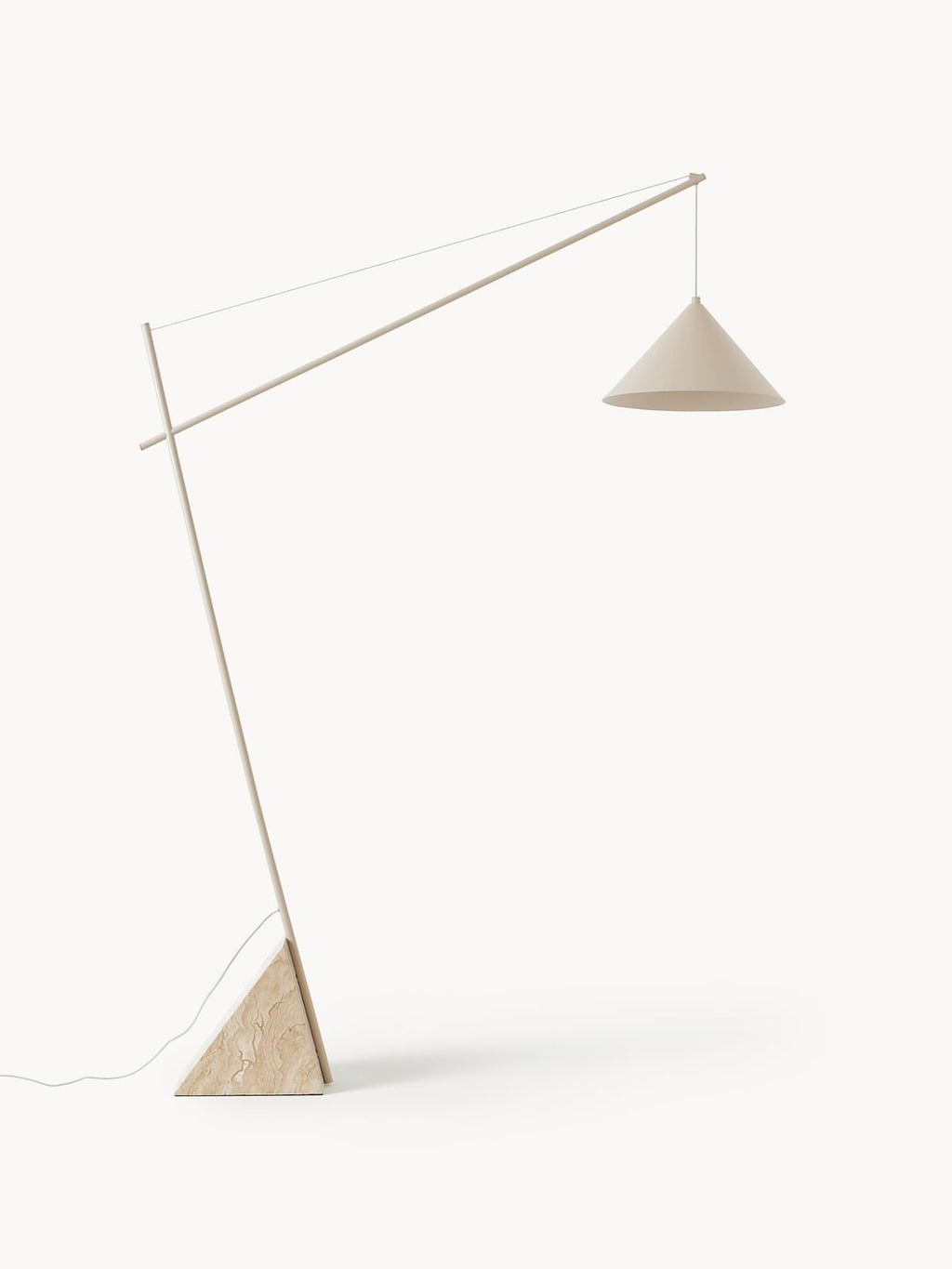 Larkfield Large Reading Lamp with Travertine Base