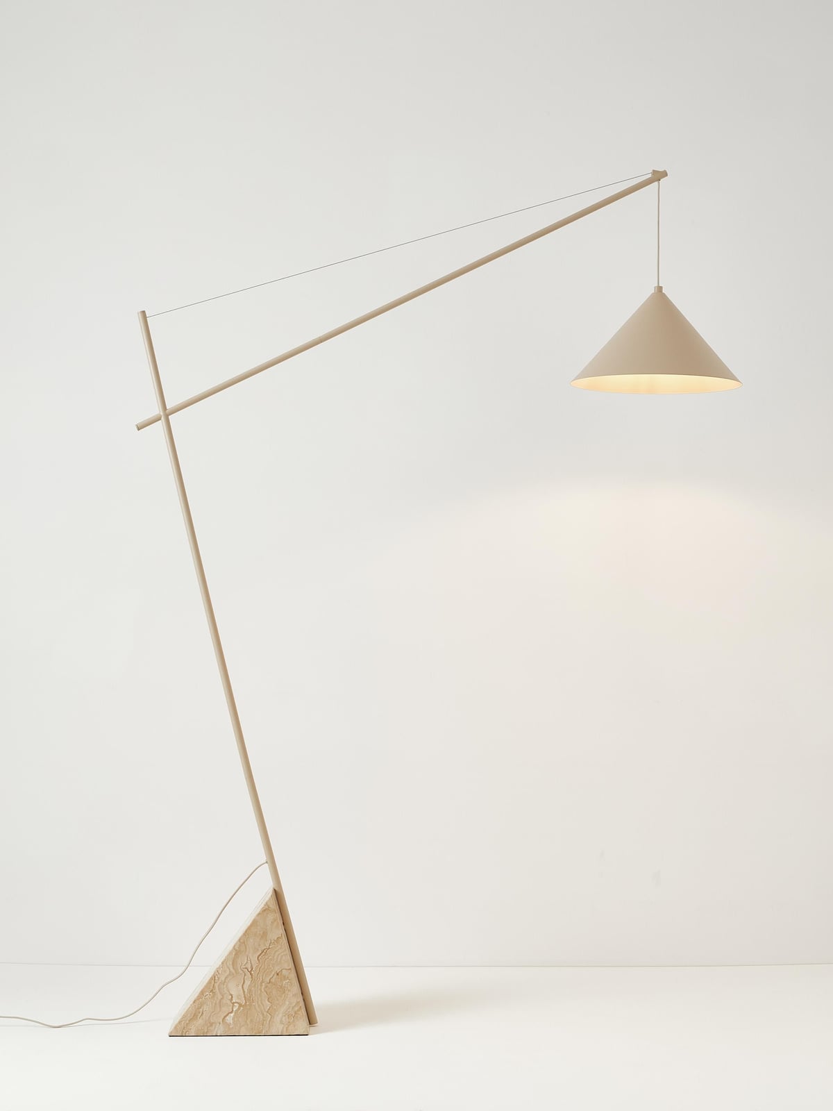 Larkfield Large Reading Lamp with Travertine Base