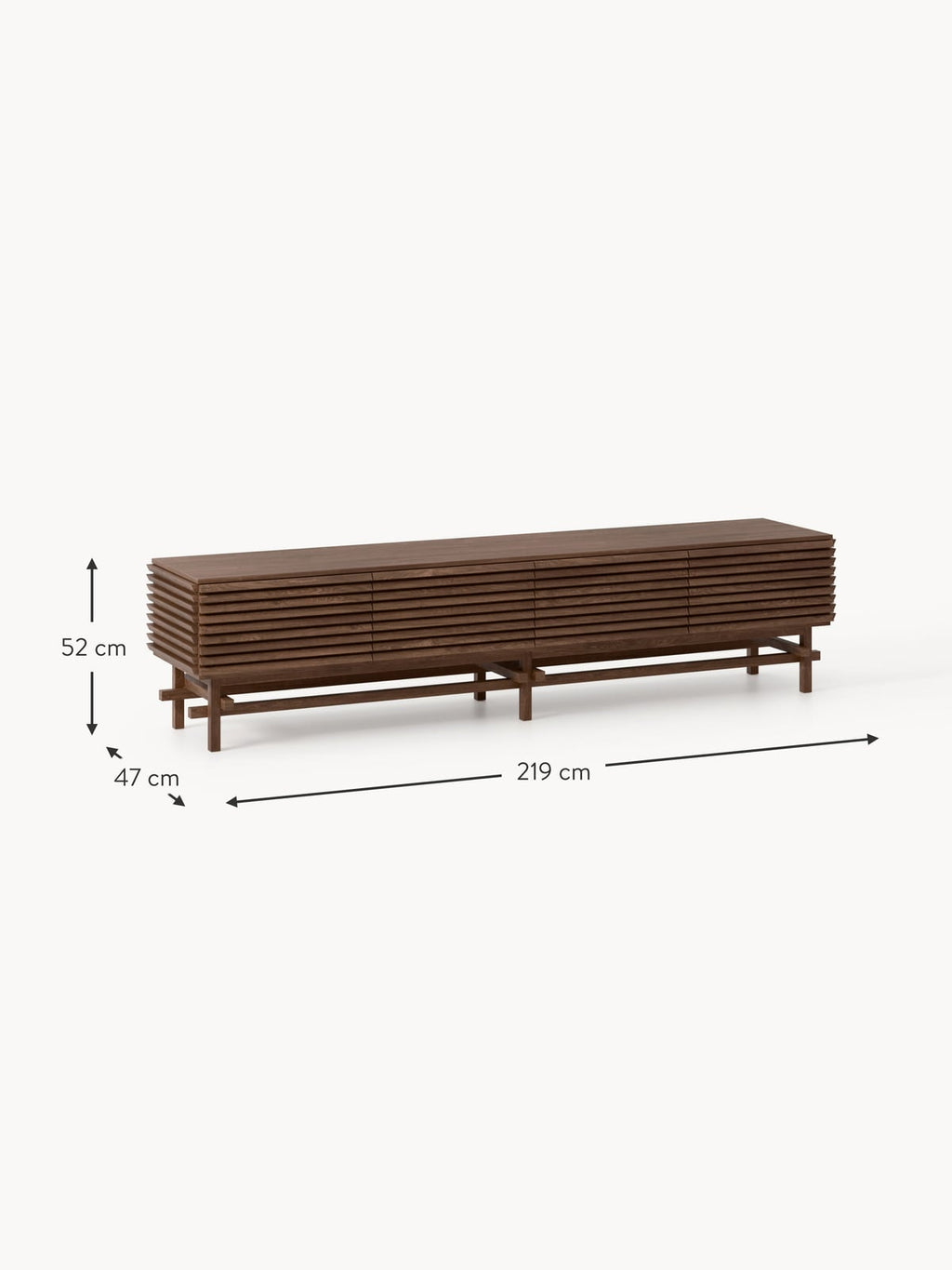Lindale Large Oak Wood Lowboard