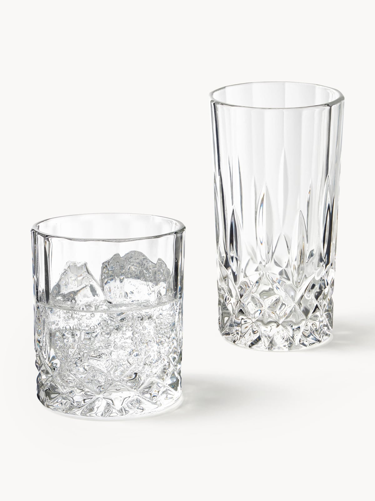 Marden Whisky & Highball Glasses with Embossed Pattern, Set of 8