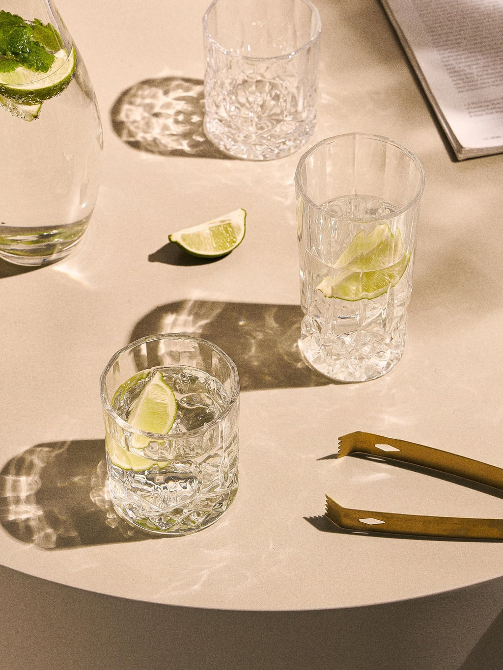 Marden Whisky & Highball Glasses with Embossed Pattern, Set of 8