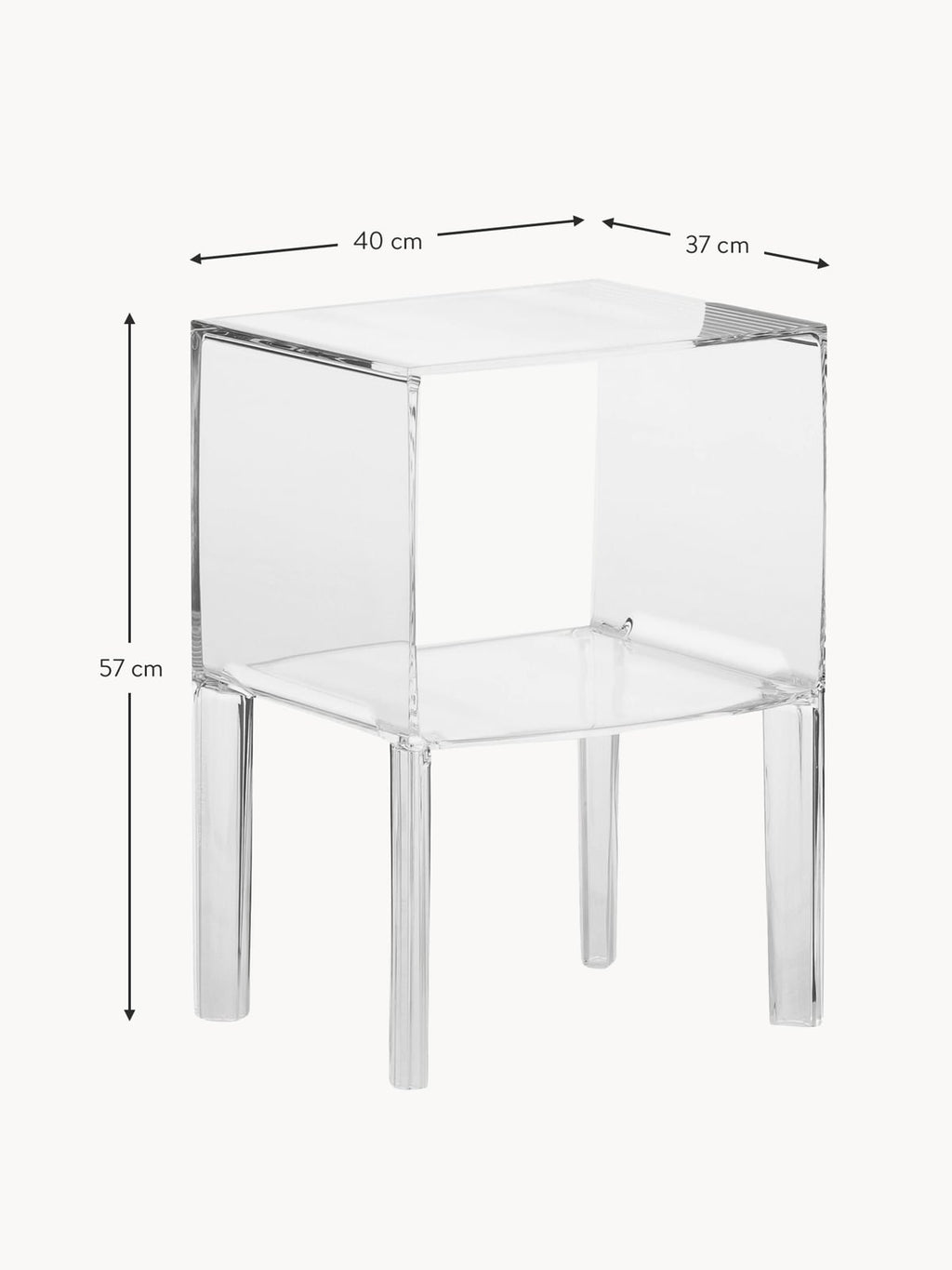 Marlowe Design Bedside Table Small Ghost