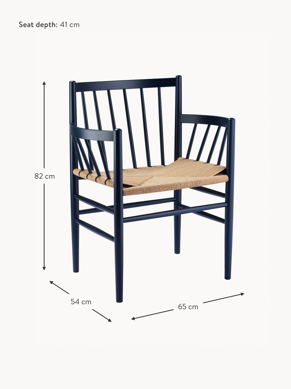 Marlowe J81 Handwoven Beech Wood Armchair